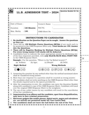 AILET 2024 Question Paper for BA LLB