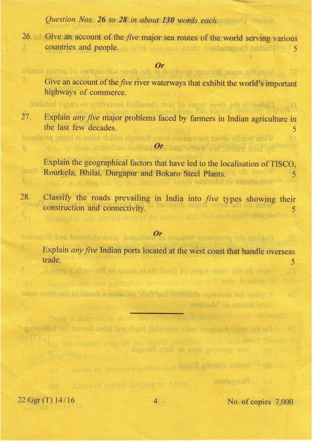 COHSEM Class 12 Geography 2016 Question Papers - Page 4