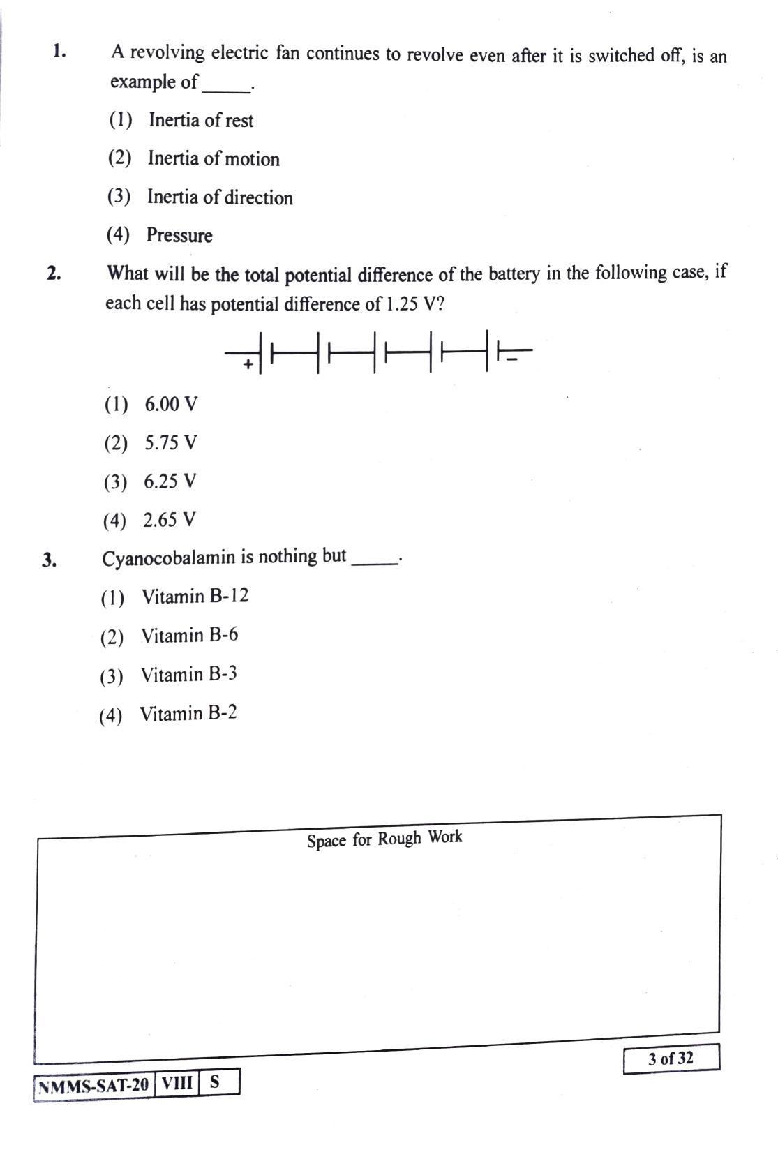 SAT ENGLISH 2020-21 Class 8 Maharashtra NMMS Question Papers - Page 3