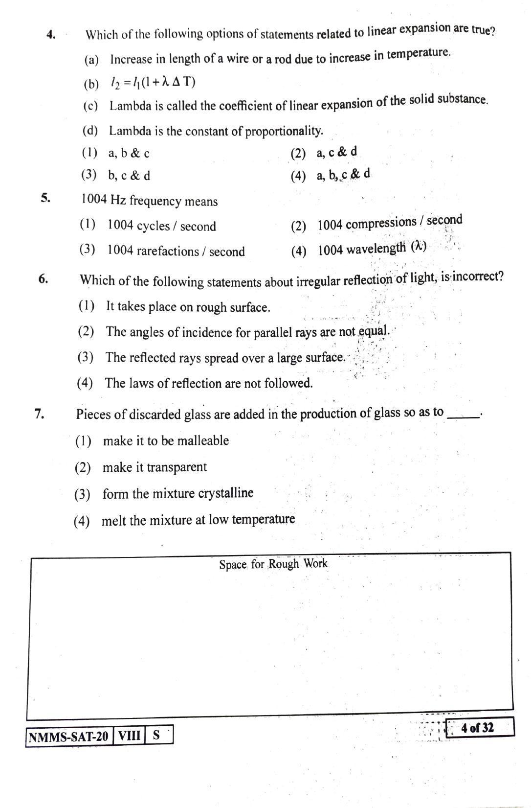 SAT ENGLISH 2020-21 Class 8 Maharashtra NMMS Question Papers - Page 4
