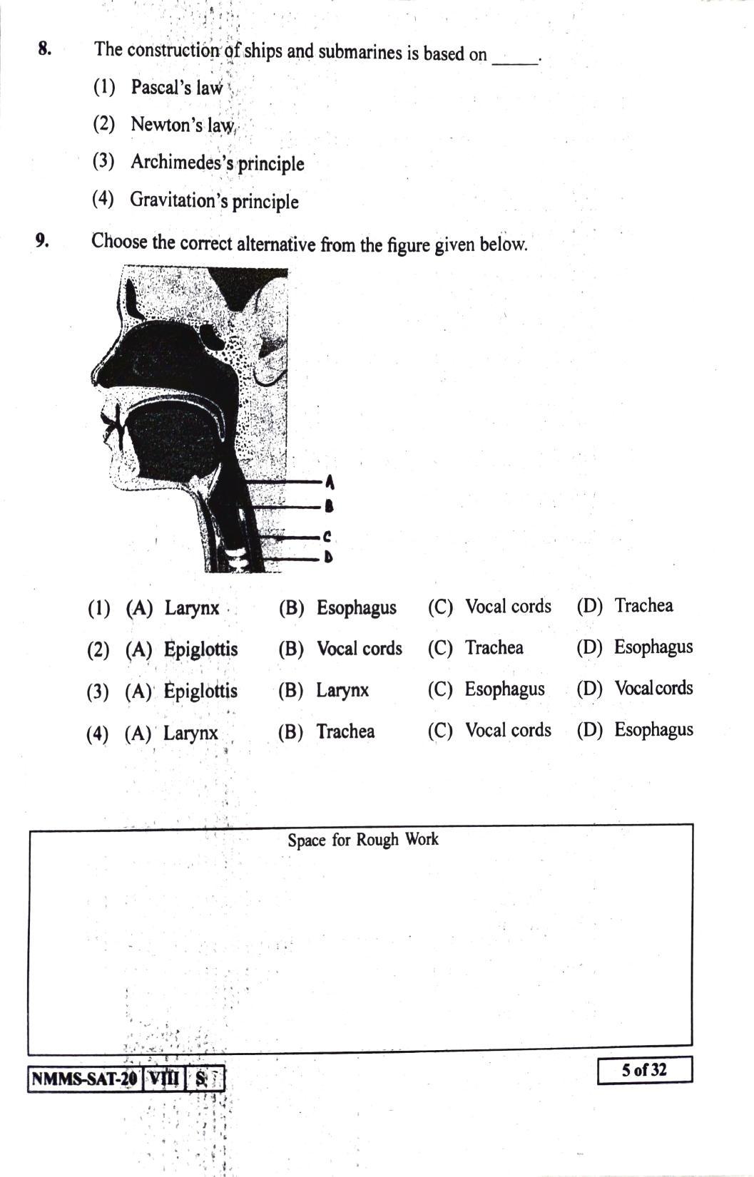 SAT ENGLISH 2020-21 Class 8 Maharashtra NMMS Question Papers - Page 5