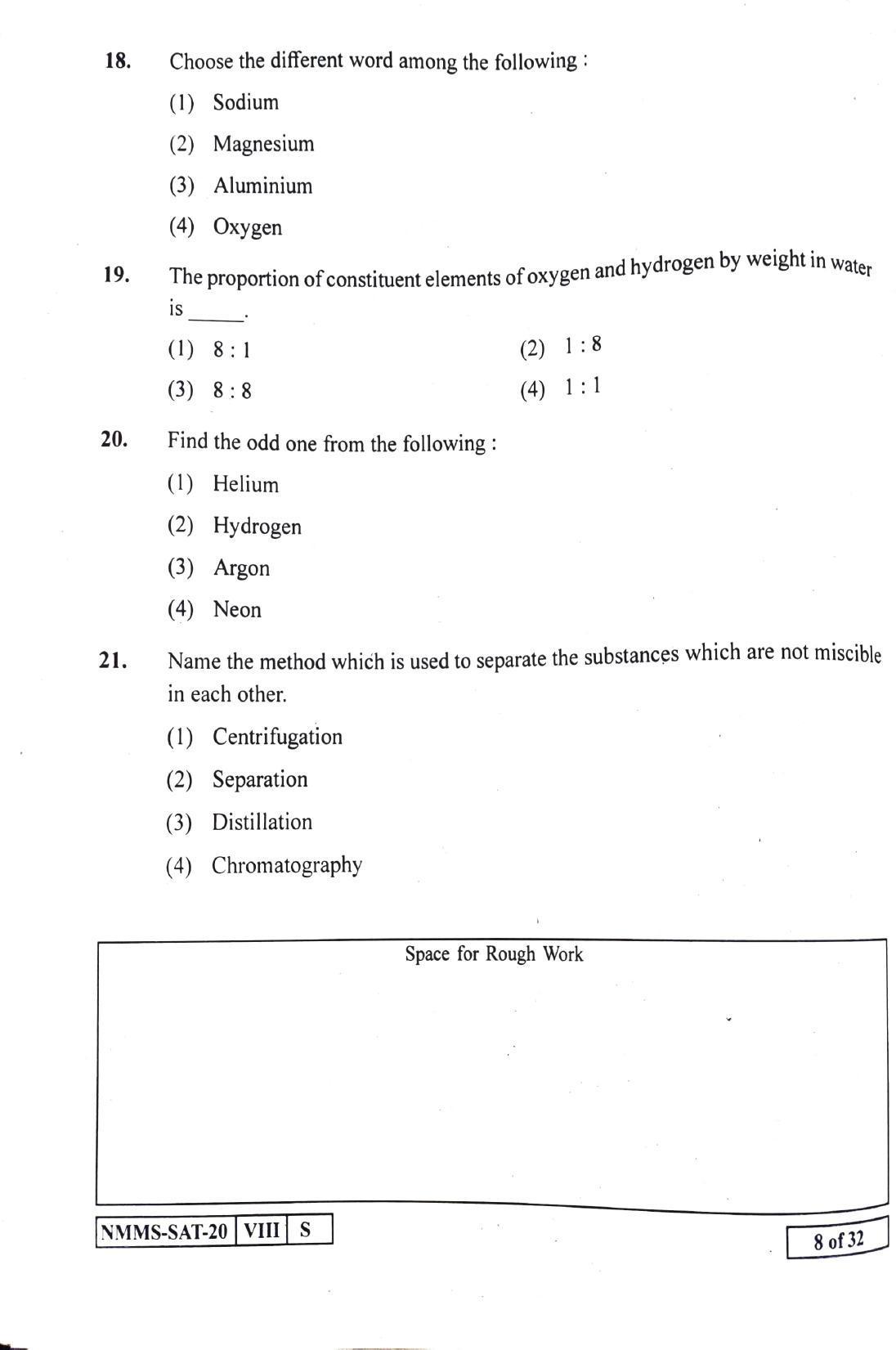 SAT ENGLISH 2020-21 Class 8 Maharashtra NMMS Question Papers - Page 8