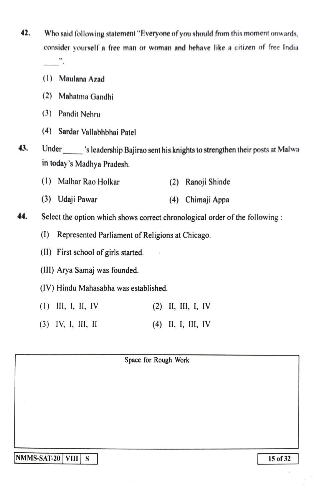 SAT ENGLISH 2020-21 Class 8 Maharashtra NMMS Question Papers - Page 15