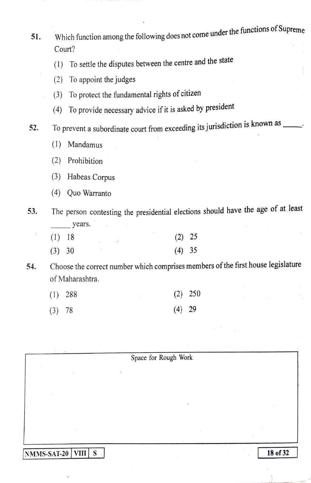 SAT ENGLISH 2020-21 Class 8 Maharashtra NMMS Question Papers - Page 18