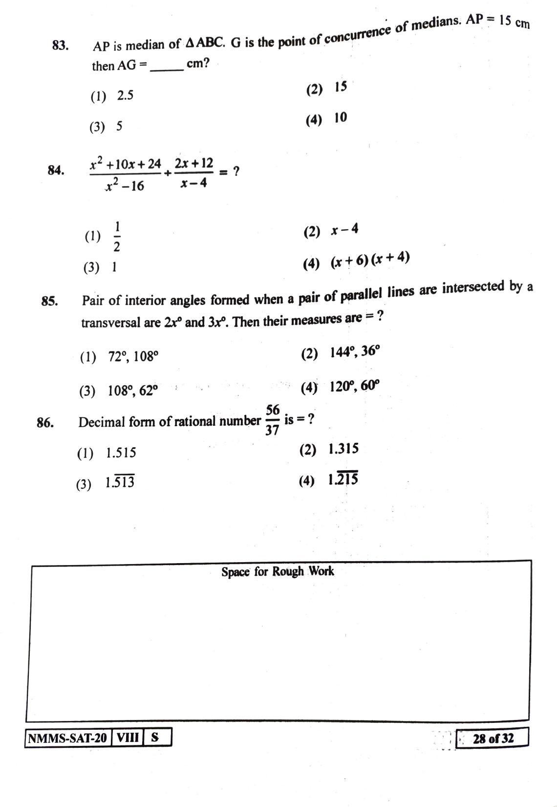 SAT ENGLISH 2020-21 Class 8 Maharashtra NMMS Question Papers - Page 28