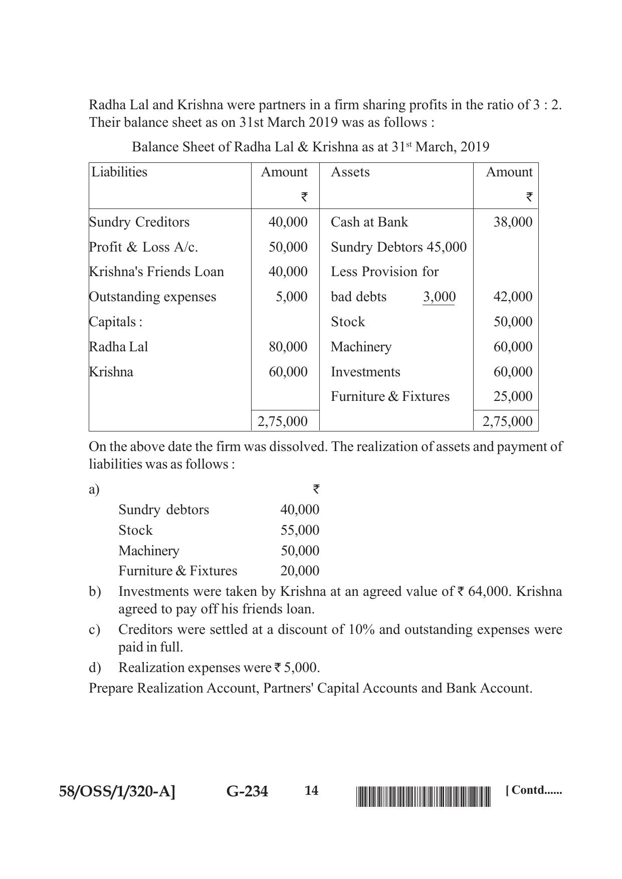 NIOS April 2019 Class 12 Accountancy (SET A) Question Paper - Page 14
