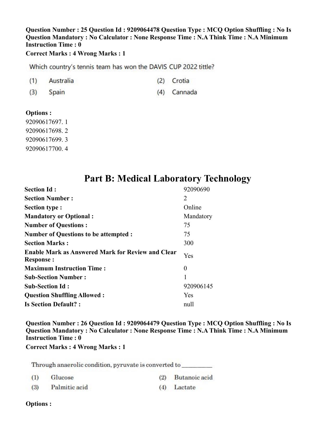 CUET PG 2023: SCQP20 – Medical Laboratory Technology (Eng.)- Shift 1 (06-06-2023) Question Paper - Page 31