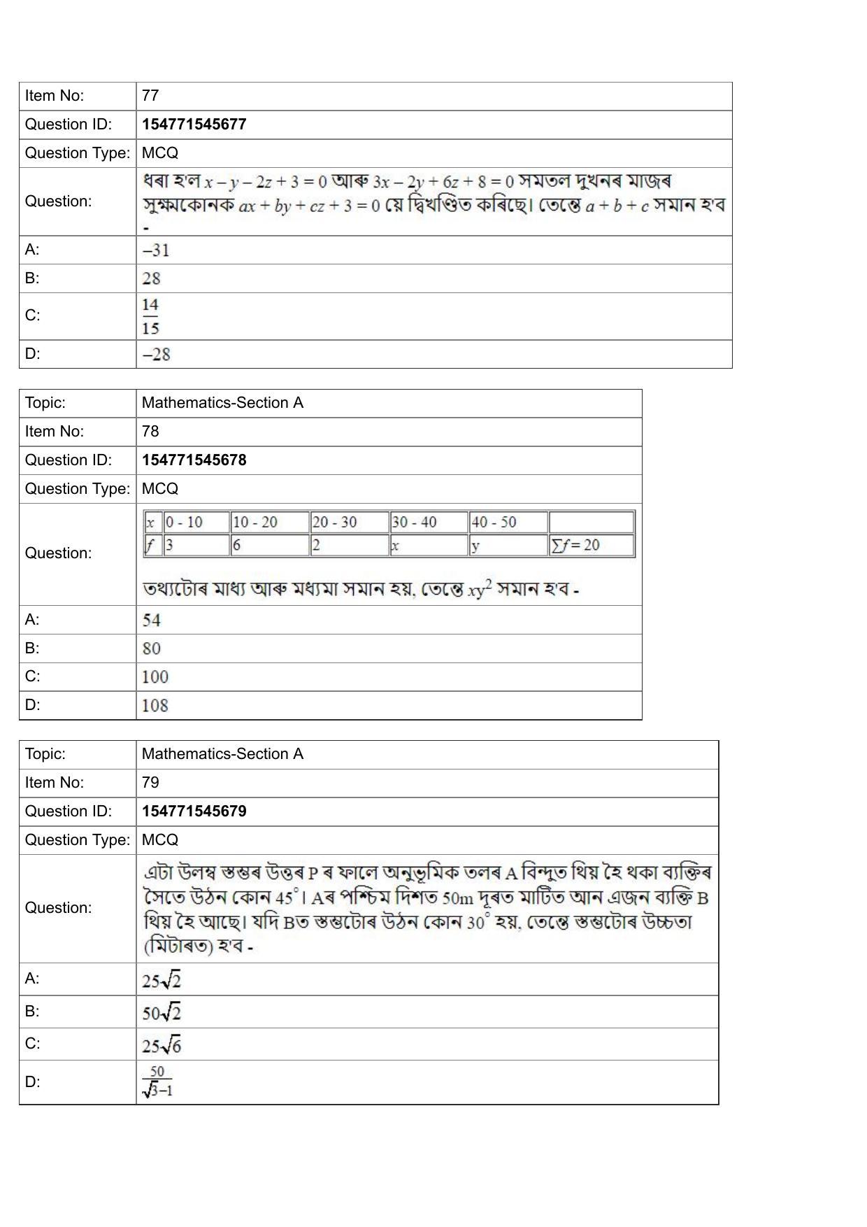 JEE Mains 2022: BTech Assamese (Shift 2) 30-07-2022 Question Paper - Page 28