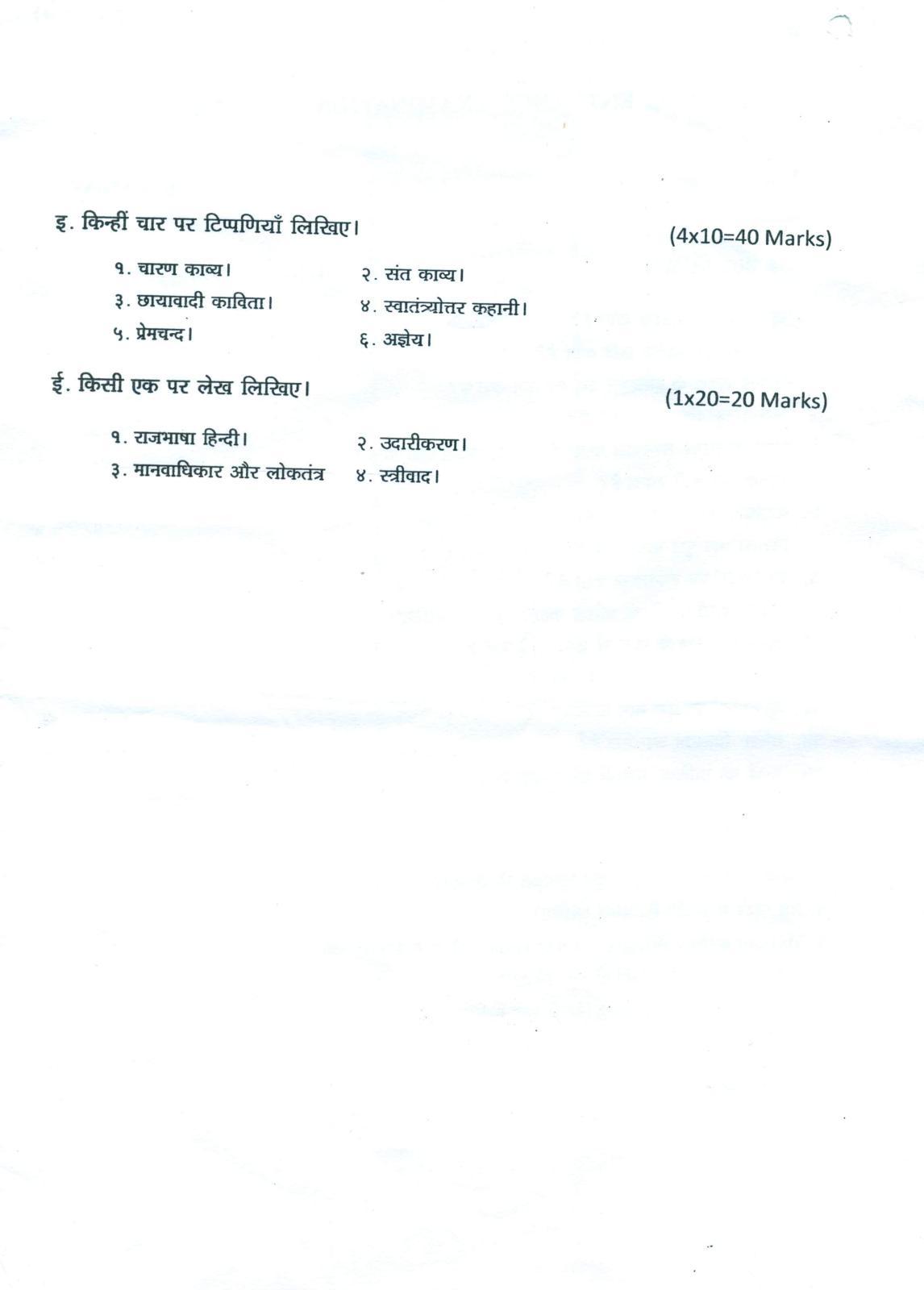 SSUS Entrance Exam HINDI 2015 Question Paper - Page 2