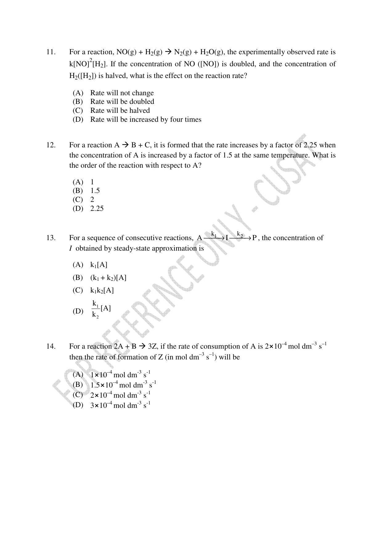 CUSAT CAT 2023 CHEMISTRY PG Question Paper - Page 3