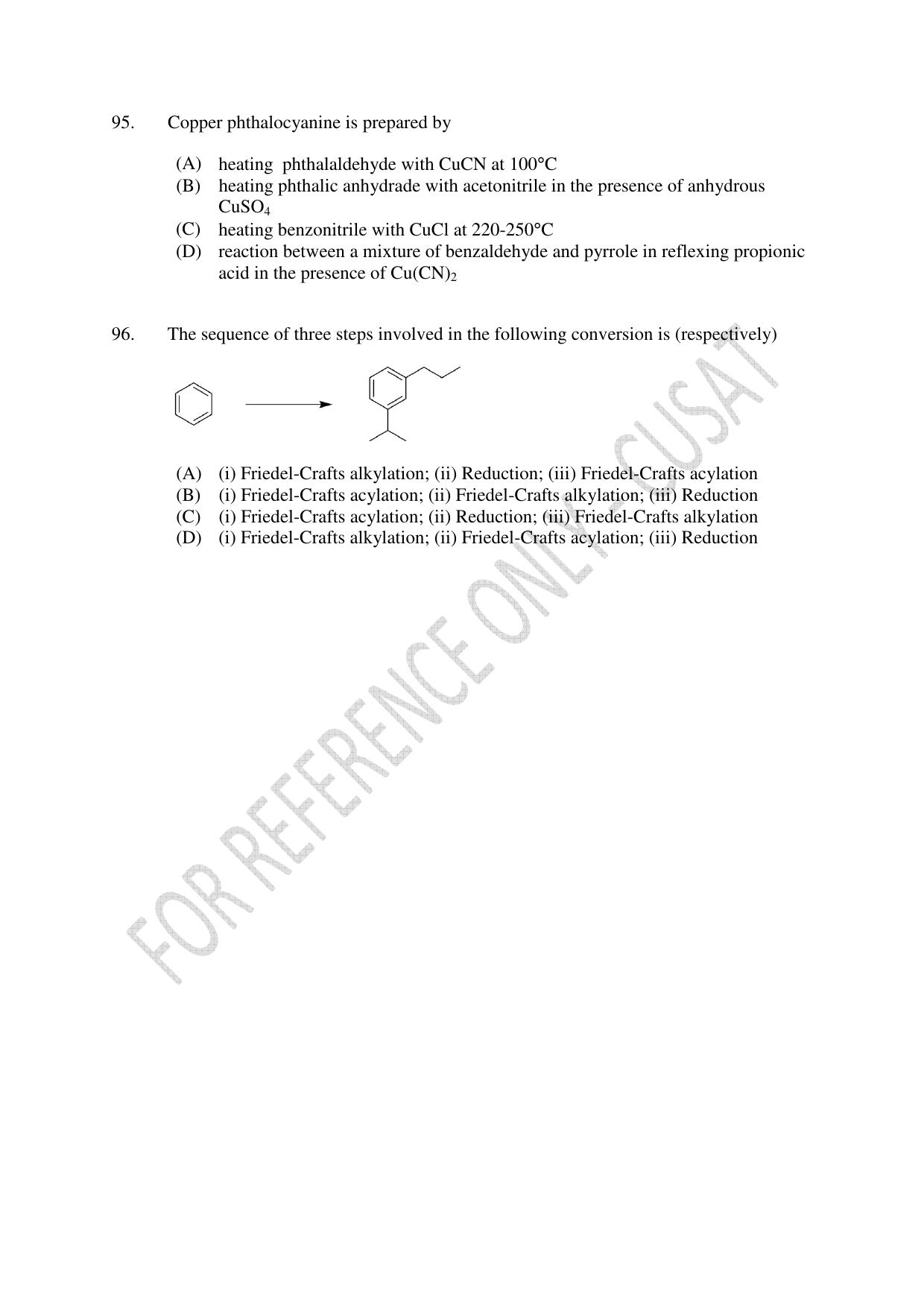 CUSAT CAT 2023 CHEMISTRY PG Question Paper - Page 30