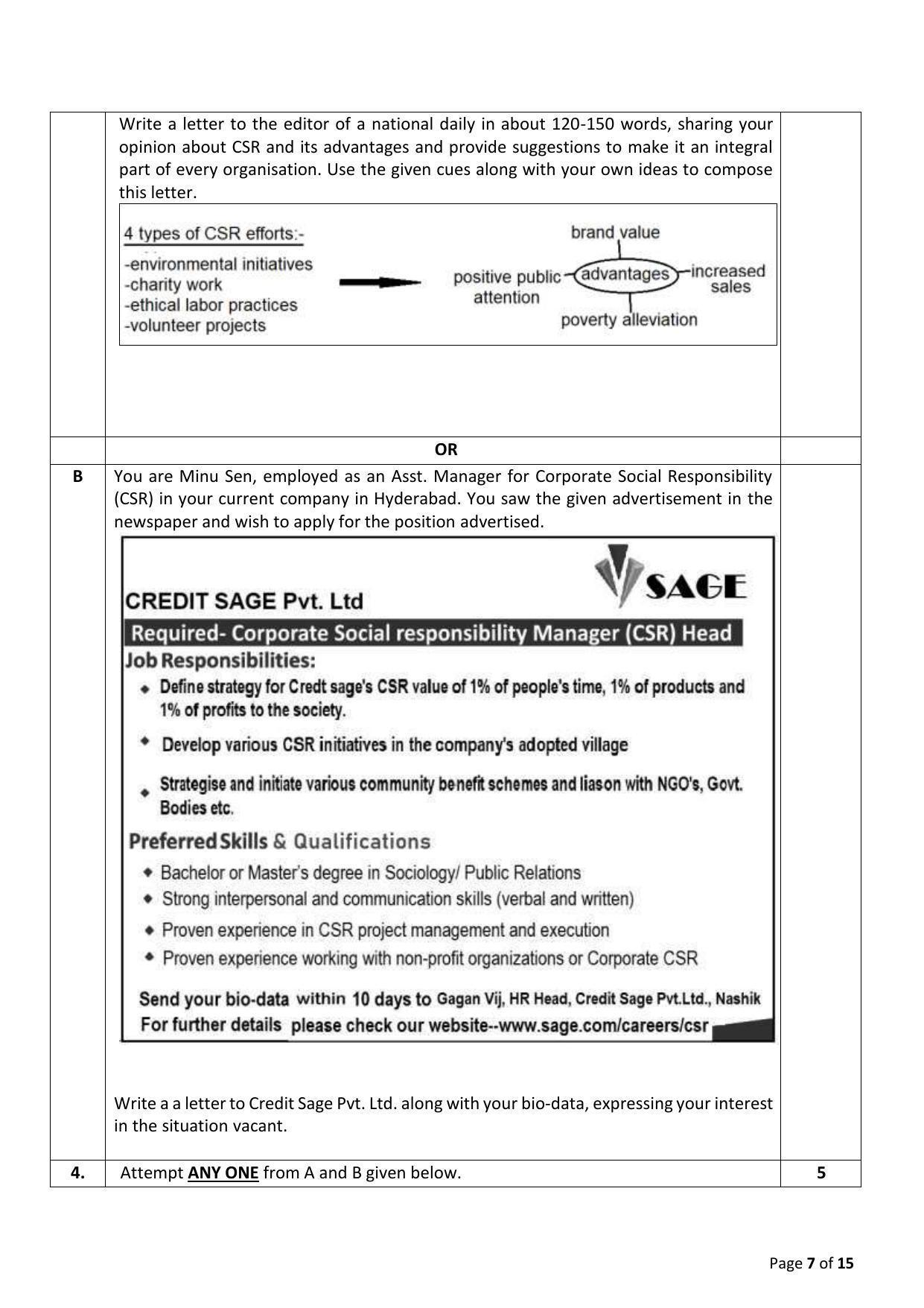 CBSE Class 12 English Core Sample Paper 2023 - Page 7