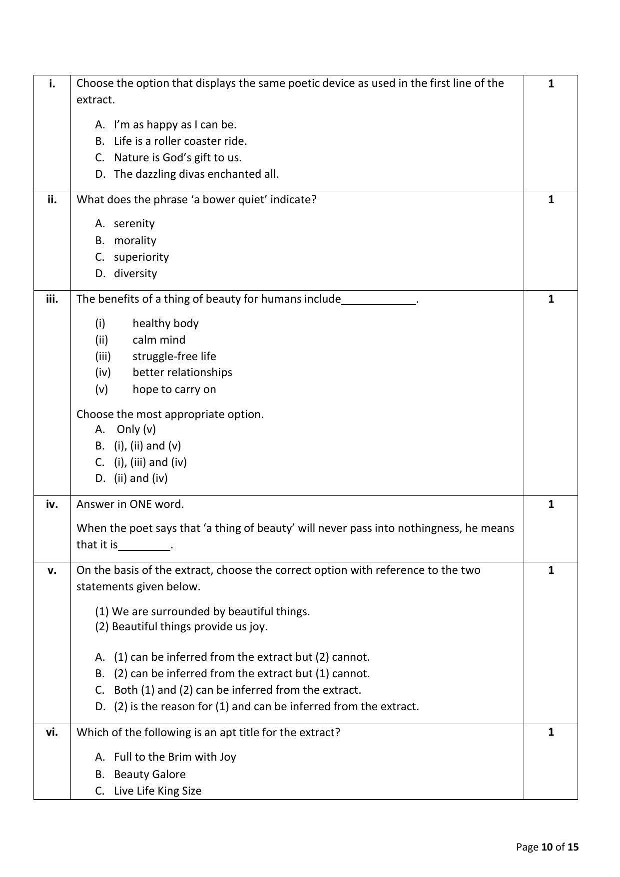 CBSE Class 12 English Core Sample Paper 2023 - Page 10