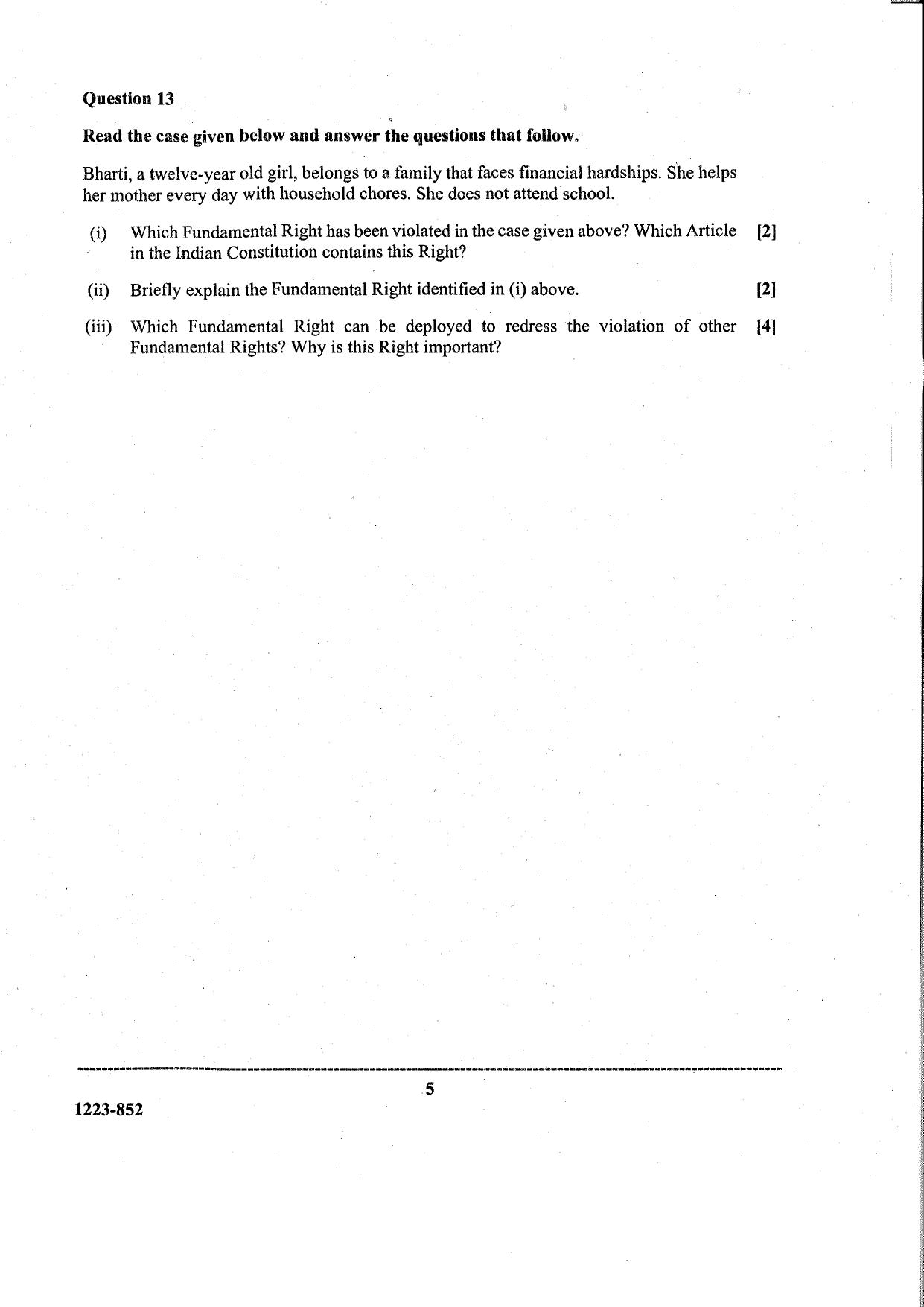 ISC Class 12 Political Science 2023 Question Paper - Page 5