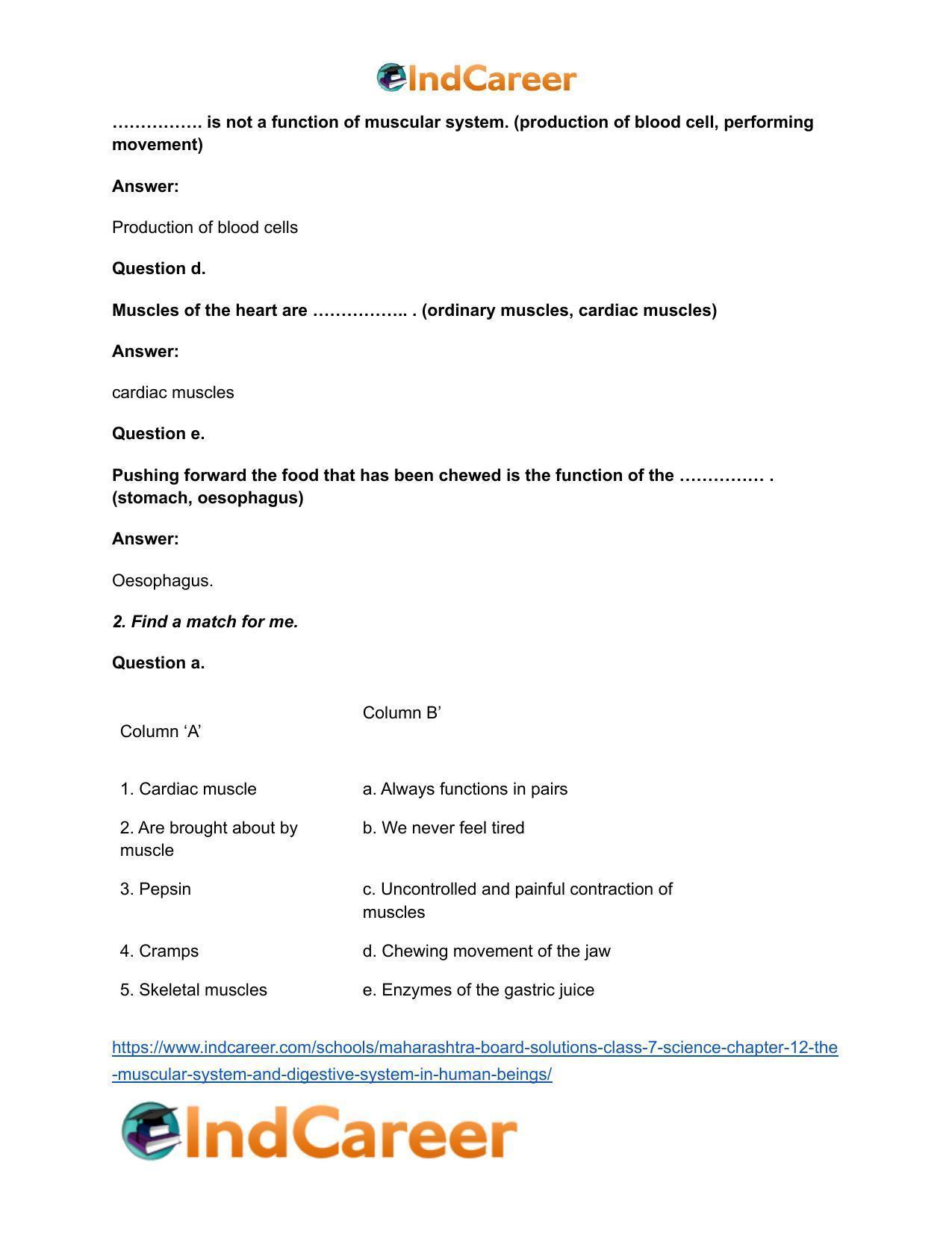 Maharashtra Board Solutions Class 7-Science: Chapter 12- The Muscular System and Digestive System in Human Beings - Page 3