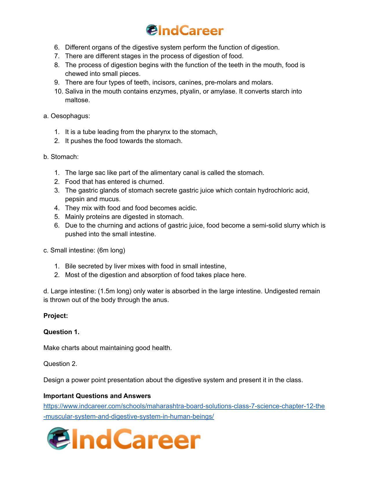 Maharashtra Board Solutions Class 7-Science: Chapter 12- The Muscular System and Digestive System in Human Beings - Page 9