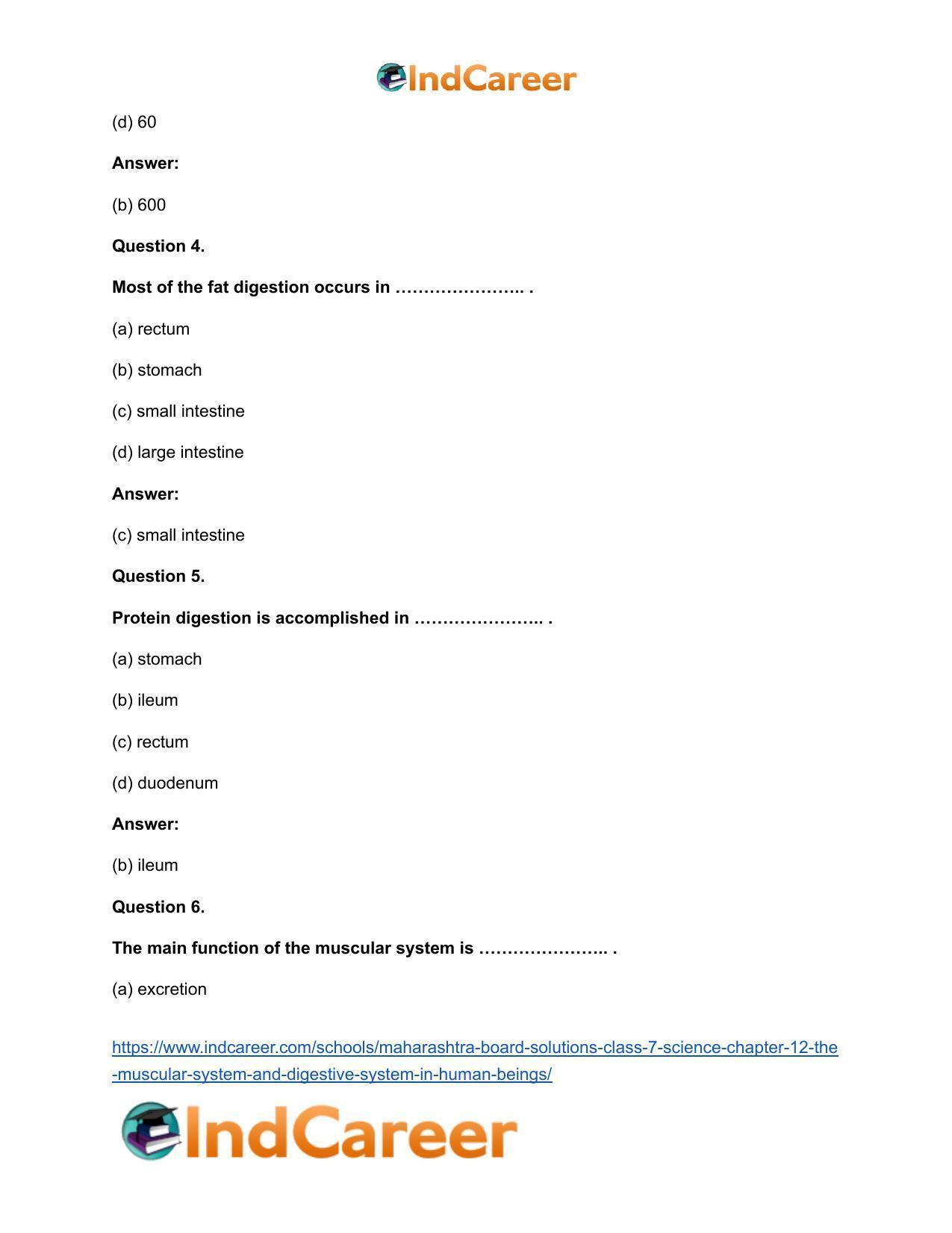 Maharashtra Board Solutions Class 7-Science: Chapter 12- The Muscular System and Digestive System in Human Beings - Page 11