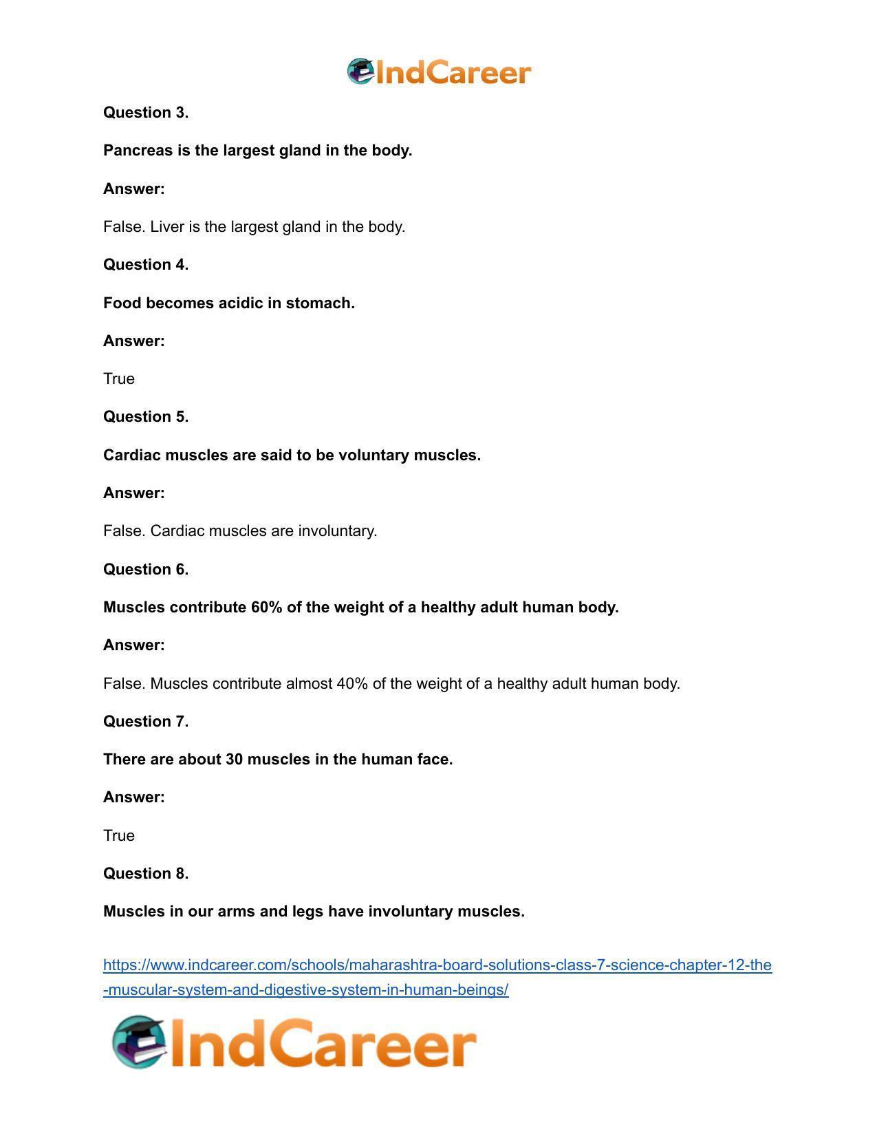 Maharashtra Board Solutions Class 7-Science: Chapter 12- The Muscular System and Digestive System in Human Beings - Page 13