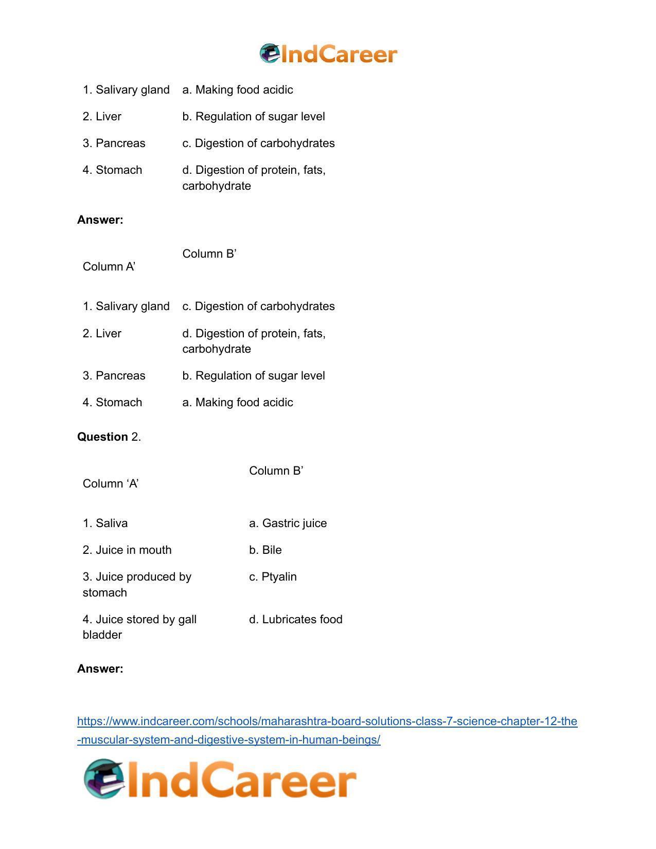 Maharashtra Board Solutions Class 7-Science: Chapter 12- The Muscular System and Digestive System in Human Beings - Page 15