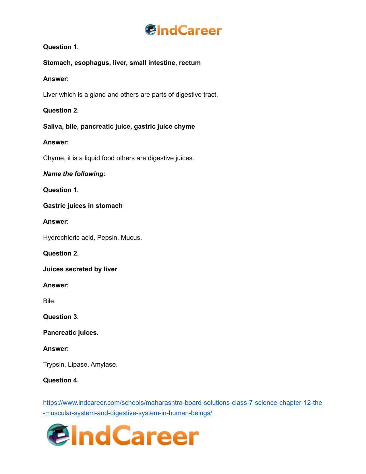 Maharashtra Board Solutions Class 7-Science: Chapter 12- The Muscular System and Digestive System in Human Beings - Page 17
