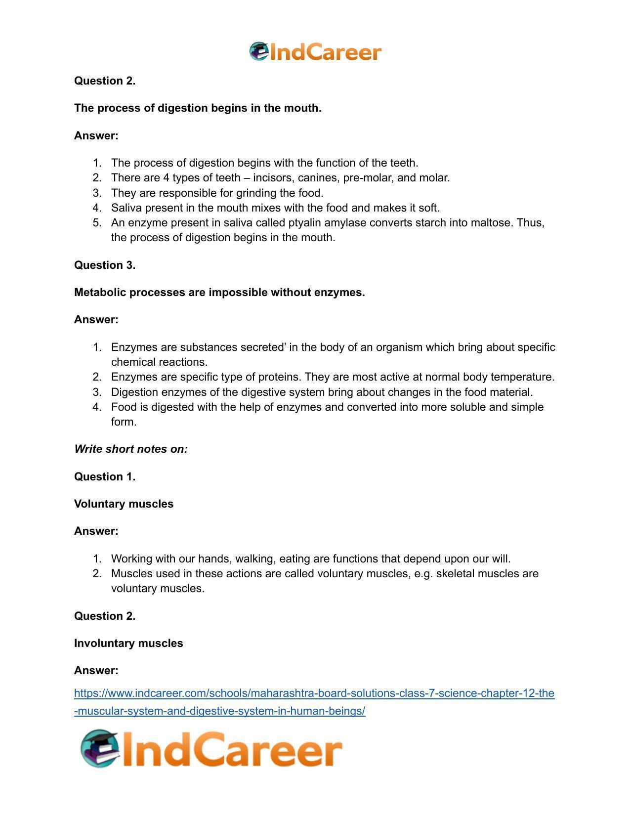 Maharashtra Board Solutions Class 7-Science: Chapter 12- The Muscular System and Digestive System in Human Beings - Page 19