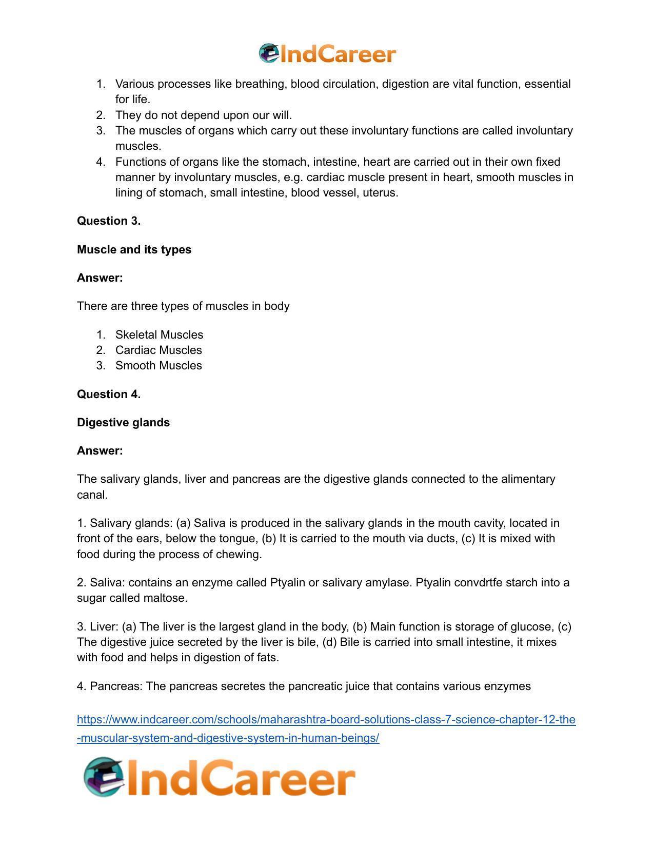 Maharashtra Board Solutions Class 7-Science: Chapter 12- The Muscular System and Digestive System in Human Beings - Page 20