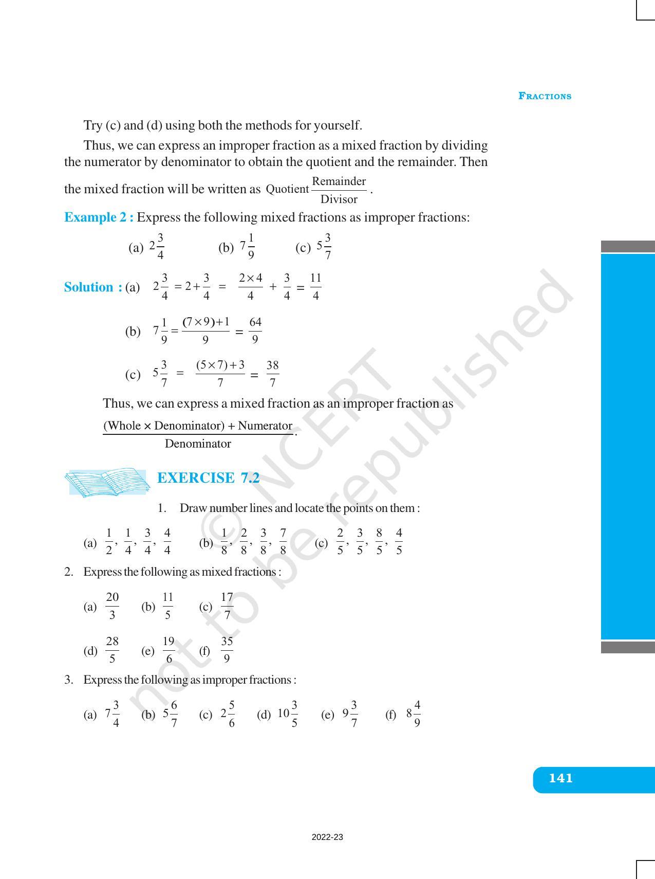 NCERT Book for Class 6 Maths: Chapter 7-Fractions - Page 9