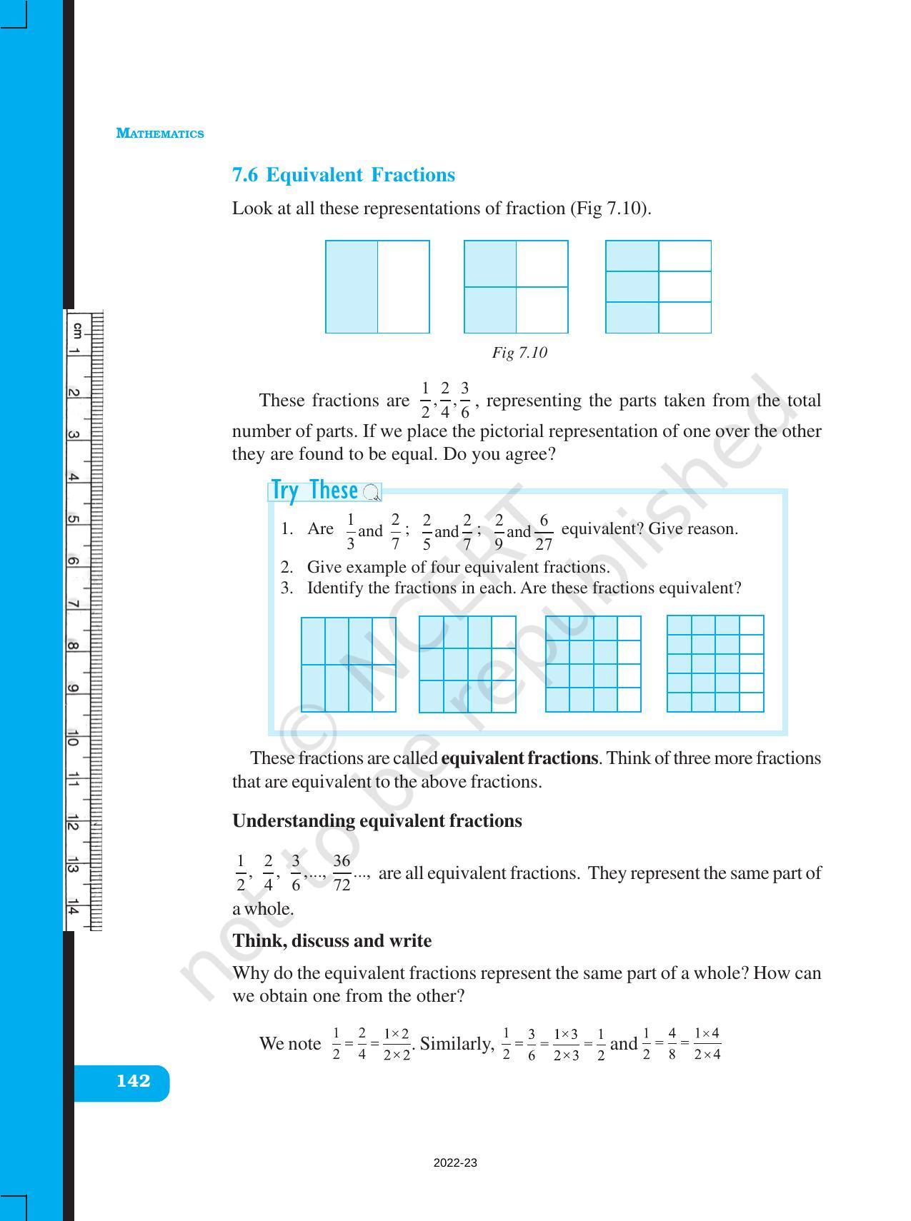 NCERT Book for Class 6 Maths: Chapter 7-Fractions - Page 10