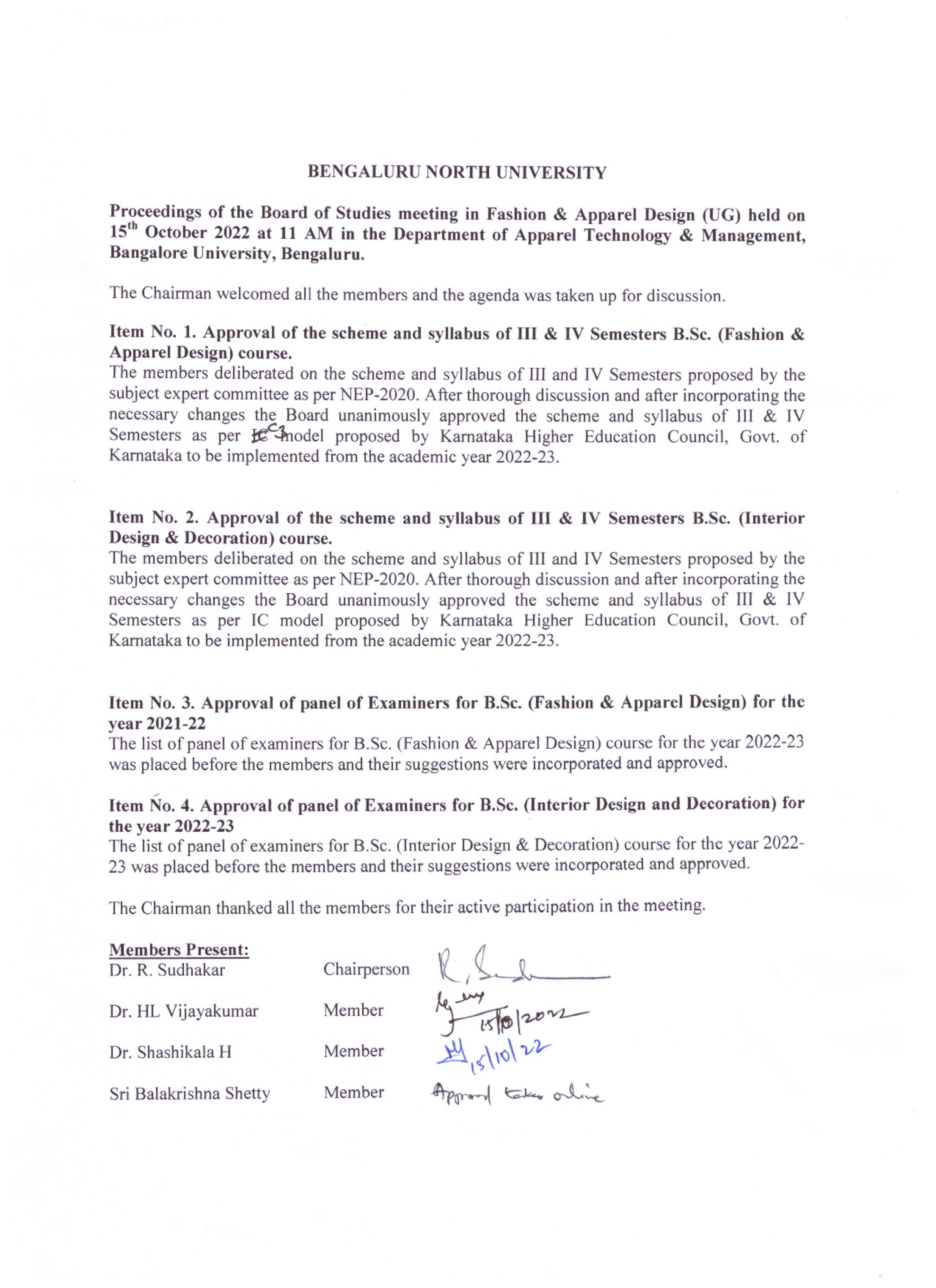 AIFD B.Sc IDD 3rd & 4rd Sem Syllabus - Page 1
