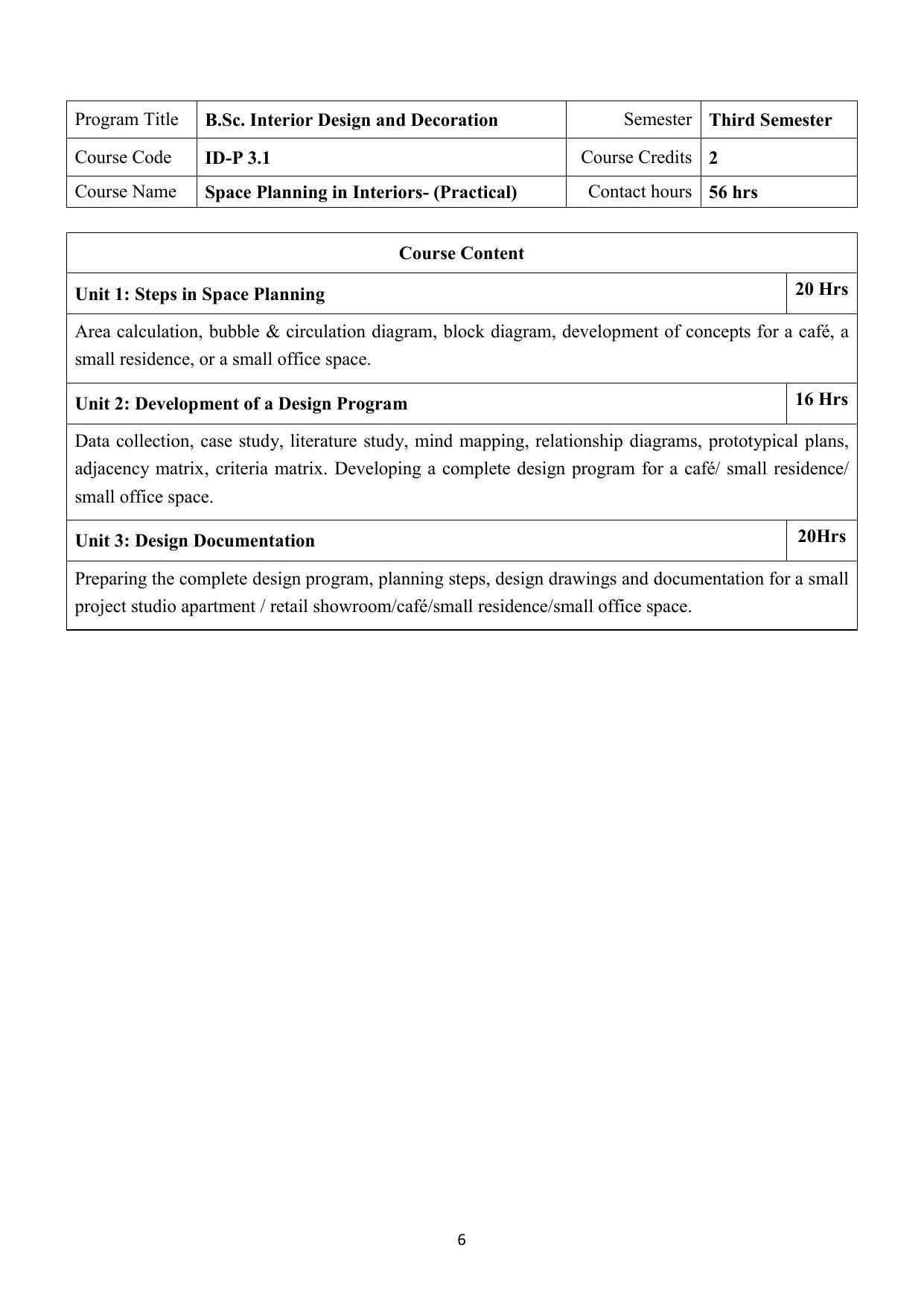 AIFD B.Sc IDD 3rd & 4rd Sem Syllabus - Page 7