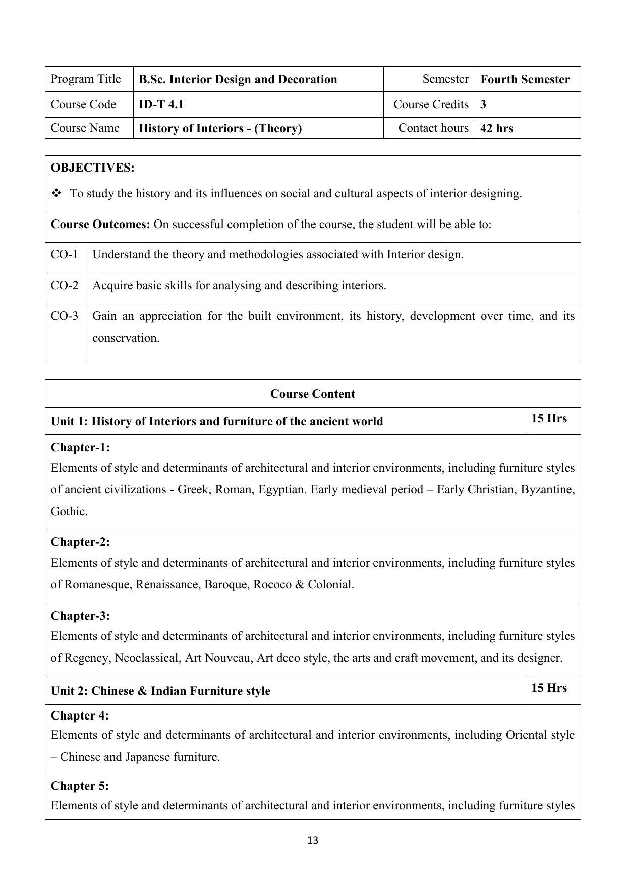 AIFD B.Sc IDD 3rd & 4rd Sem Syllabus - Page 14