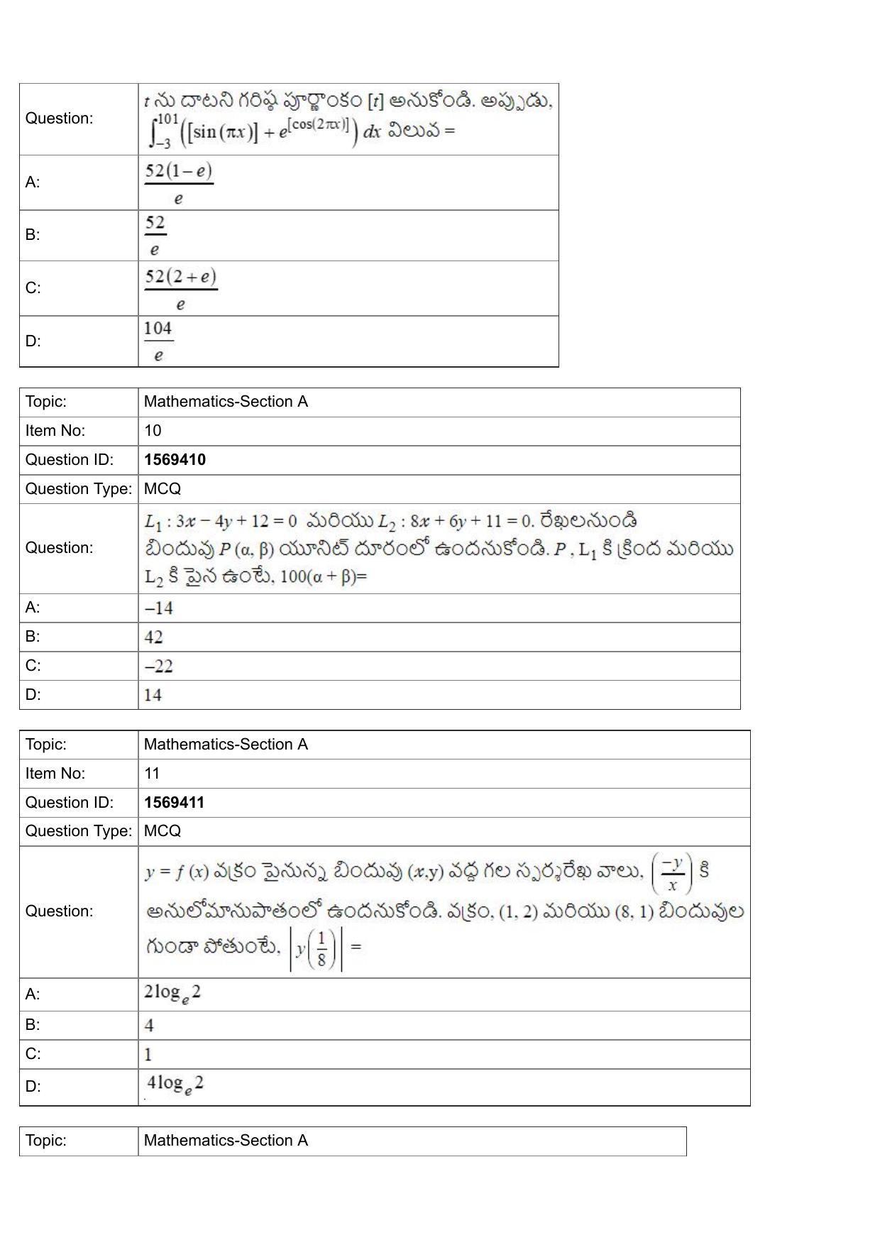 JEE Mains 2022: BTech Telugu (Shift 2) 25-07-2022 Question Paper - Page 4