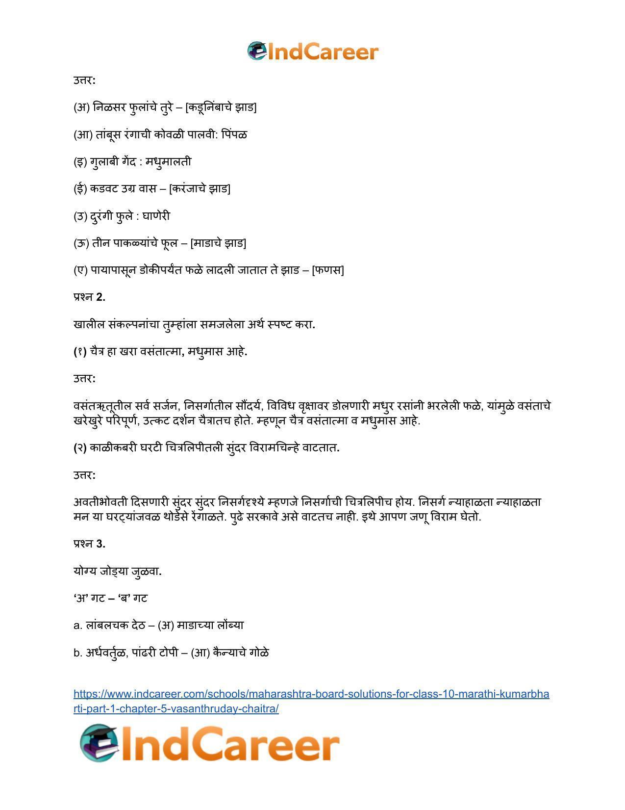 Maharashtra Board Solutions for Class 10- Marathi Kumarbharti (Part- 1): Chapter 5- वसंतहृदय चैत्र - Page 3