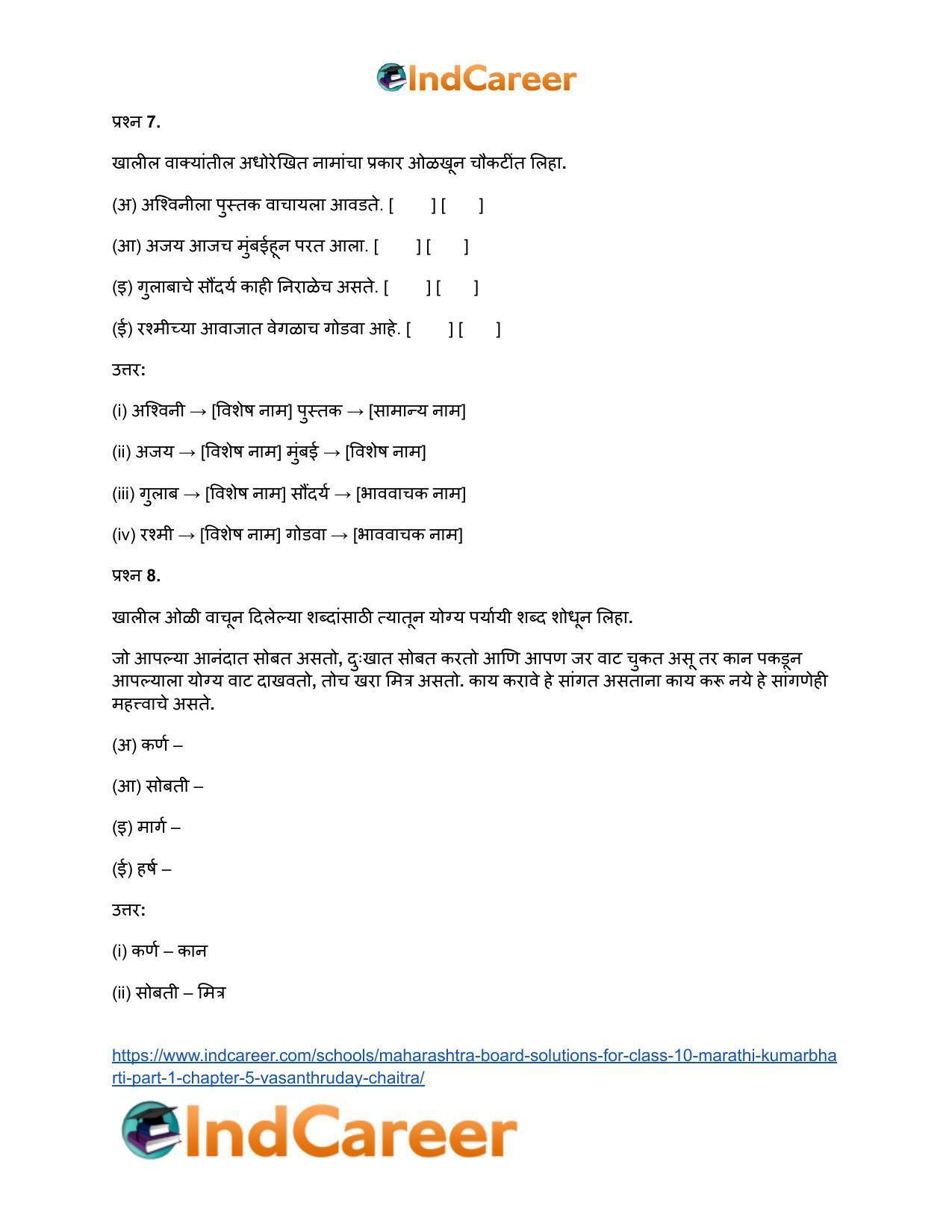 Maharashtra Board Solutions for Class 10- Marathi Kumarbharti (Part- 1): Chapter 5- वसंतहृदय चैत्र - Page 6