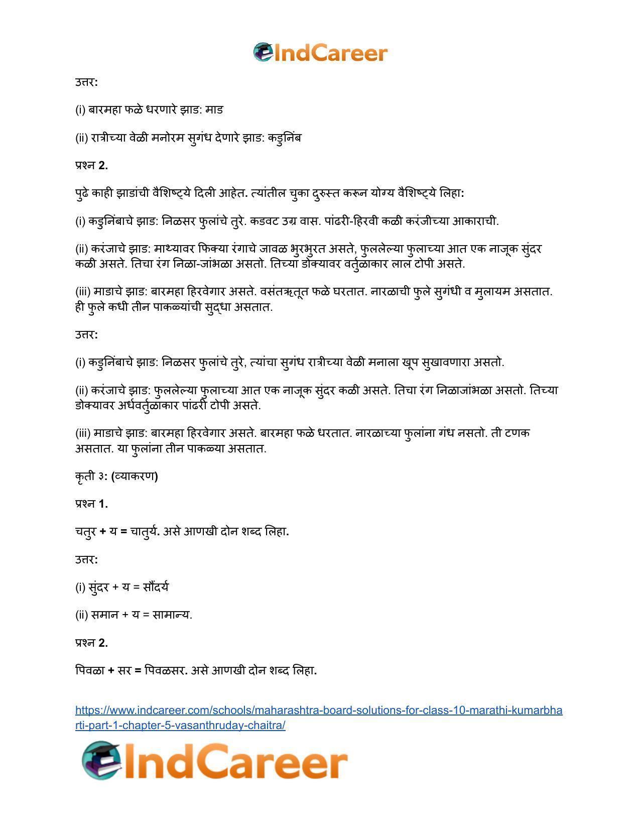Maharashtra Board Solutions for Class 10- Marathi Kumarbharti (Part- 1): Chapter 5- वसंतहृदय चैत्र - Page 14