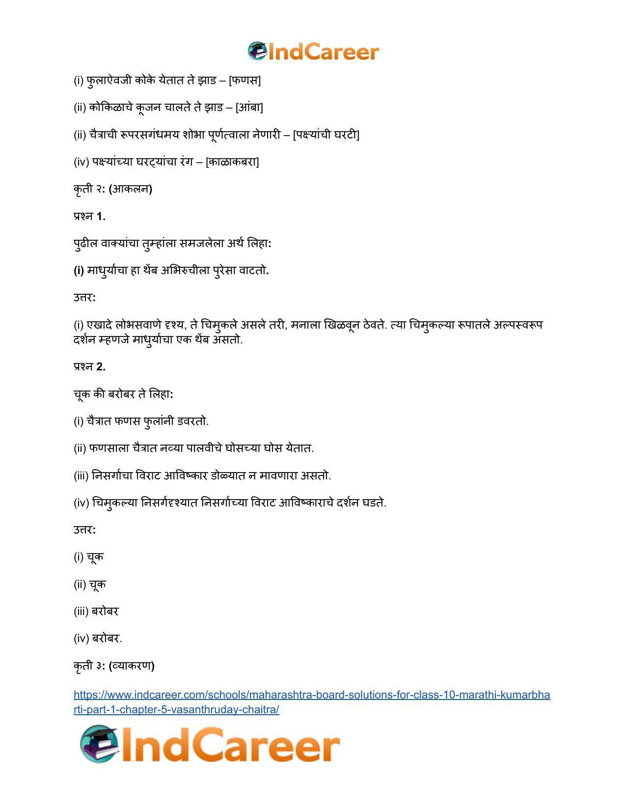 Maharashtra Board Solutions for Class 10- Marathi Kumarbharti (Part- 1): Chapter 5- वसंतहृदय चैत्र - Page 17