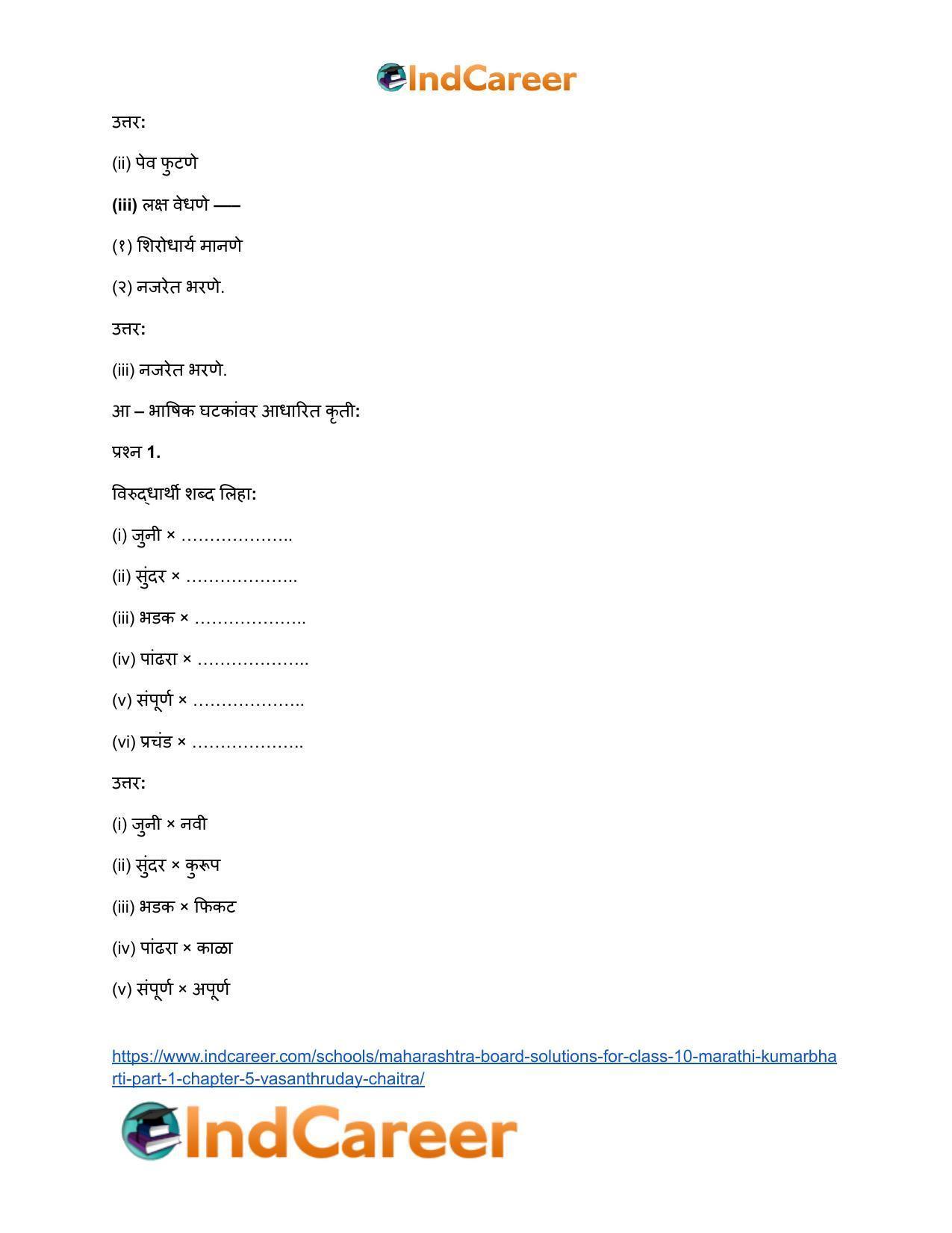Maharashtra Board Solutions for Class 10- Marathi Kumarbharti (Part- 1): Chapter 5- वसंतहृदय चैत्र - Page 24
