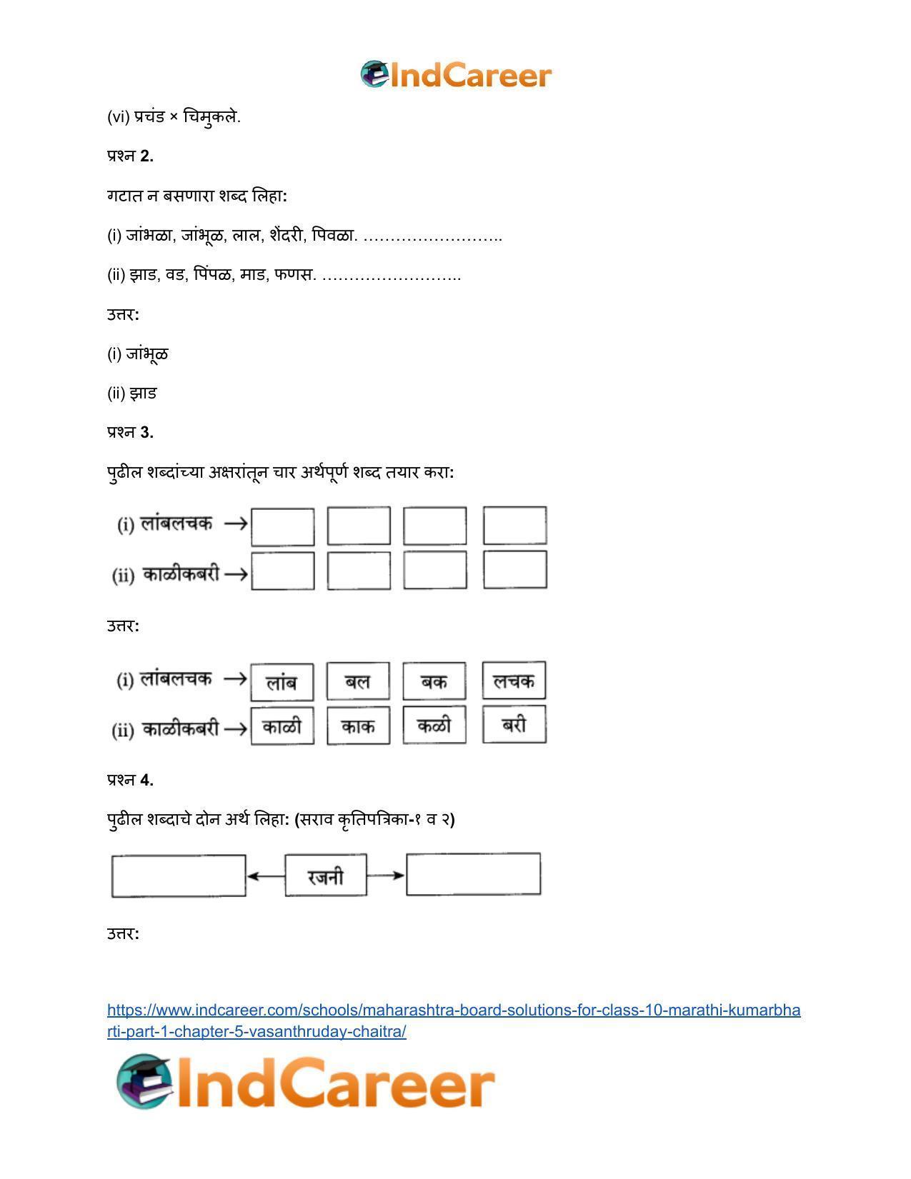 Maharashtra Board Solutions for Class 10- Marathi Kumarbharti (Part- 1): Chapter 5- वसंतहृदय चैत्र - Page 25