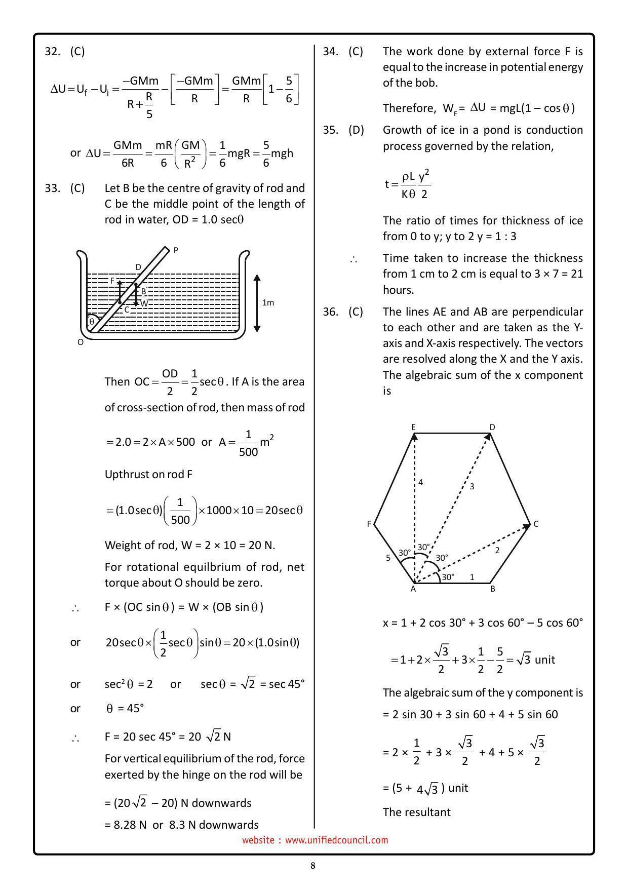 NSTSE 2023 Class 11 PCM Answer Key (Paper Code 484) - Page 8