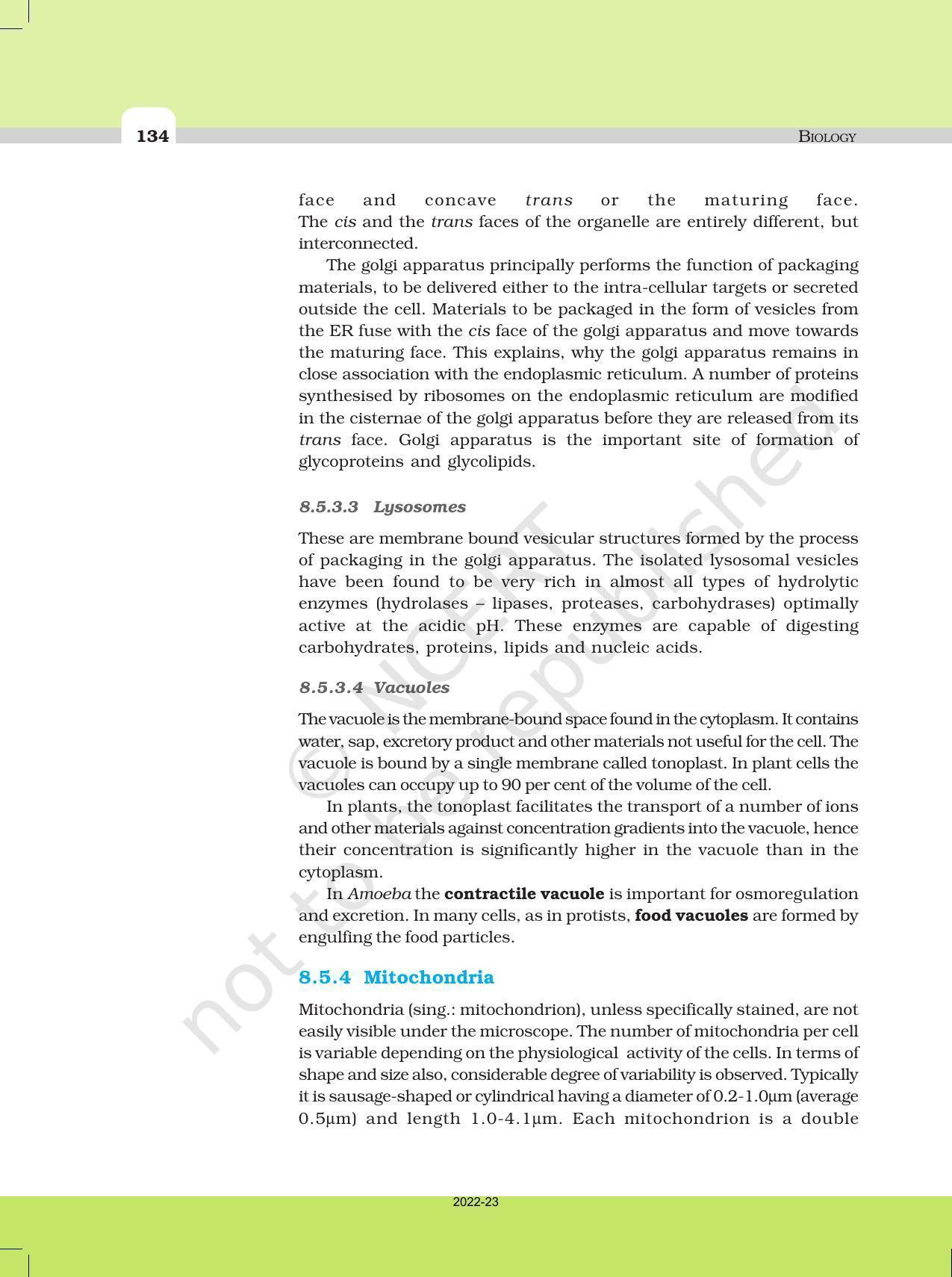 NCERT Book for Class 11 Biology Chapter 8 Cell: The Unit of Life - Page 12