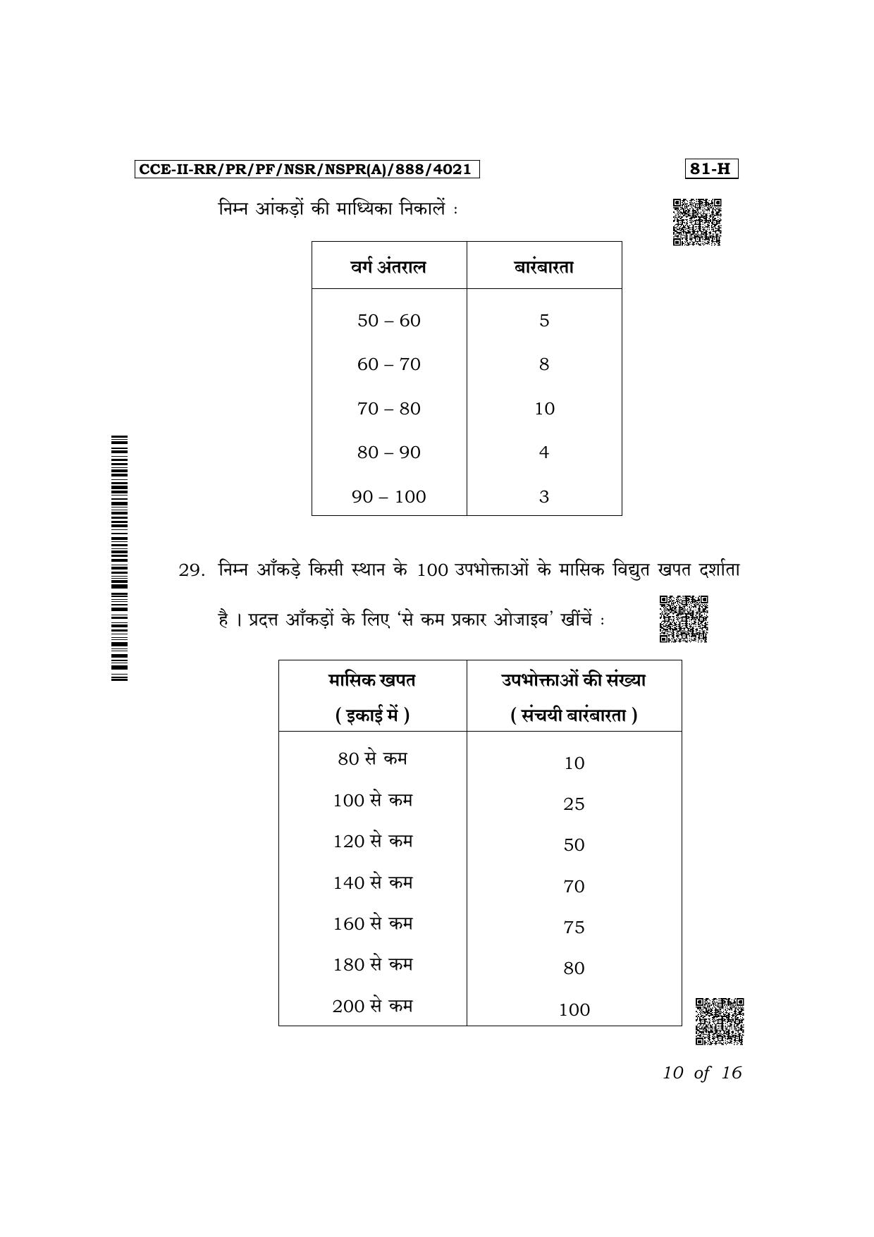 Karnataka SSLC Mathematics (Hindi Medium) Exam 2 Question Paper 2024 (A Version) - Page 10