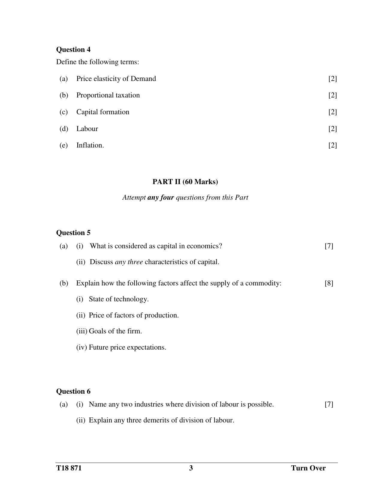 ICSE Class 10 Economic Applications 2018 Question Paper - Page 3