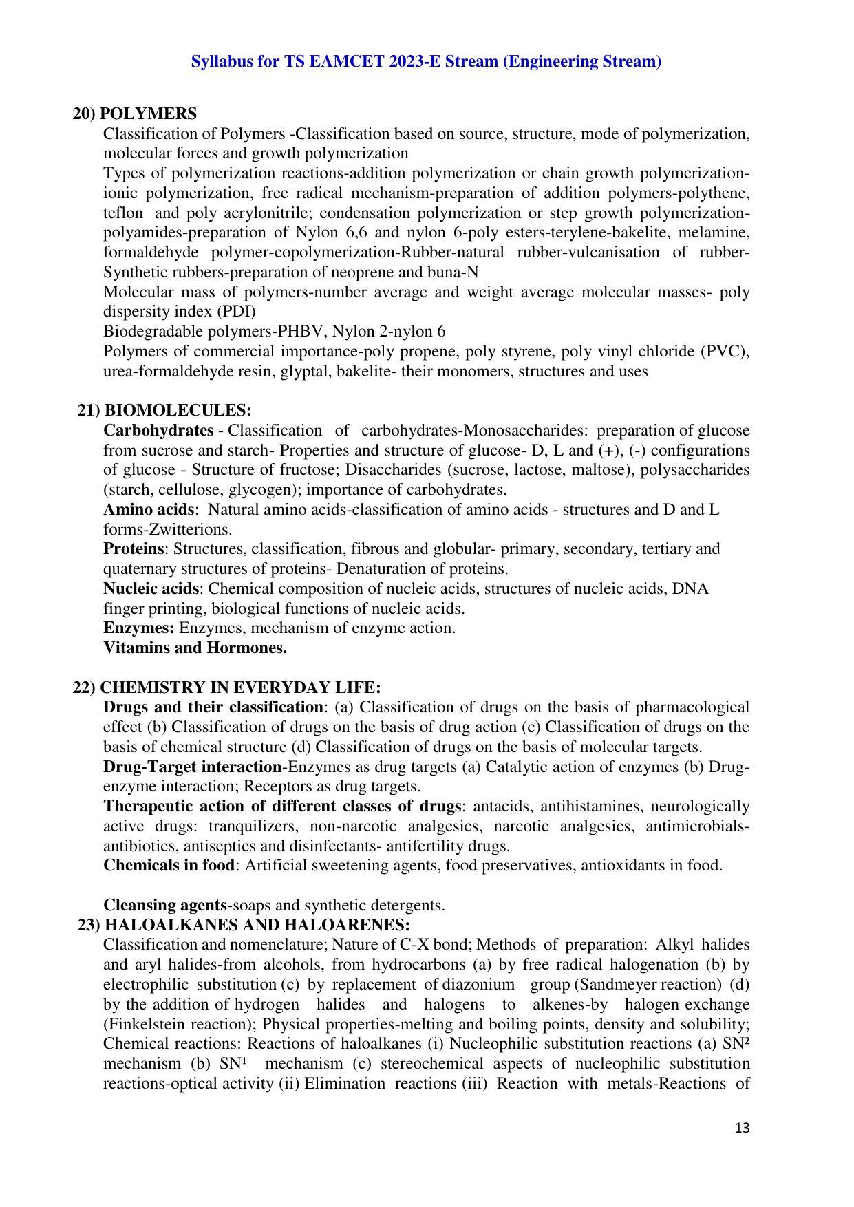 TS EAMCET Engineering Syllabus - Page 13
