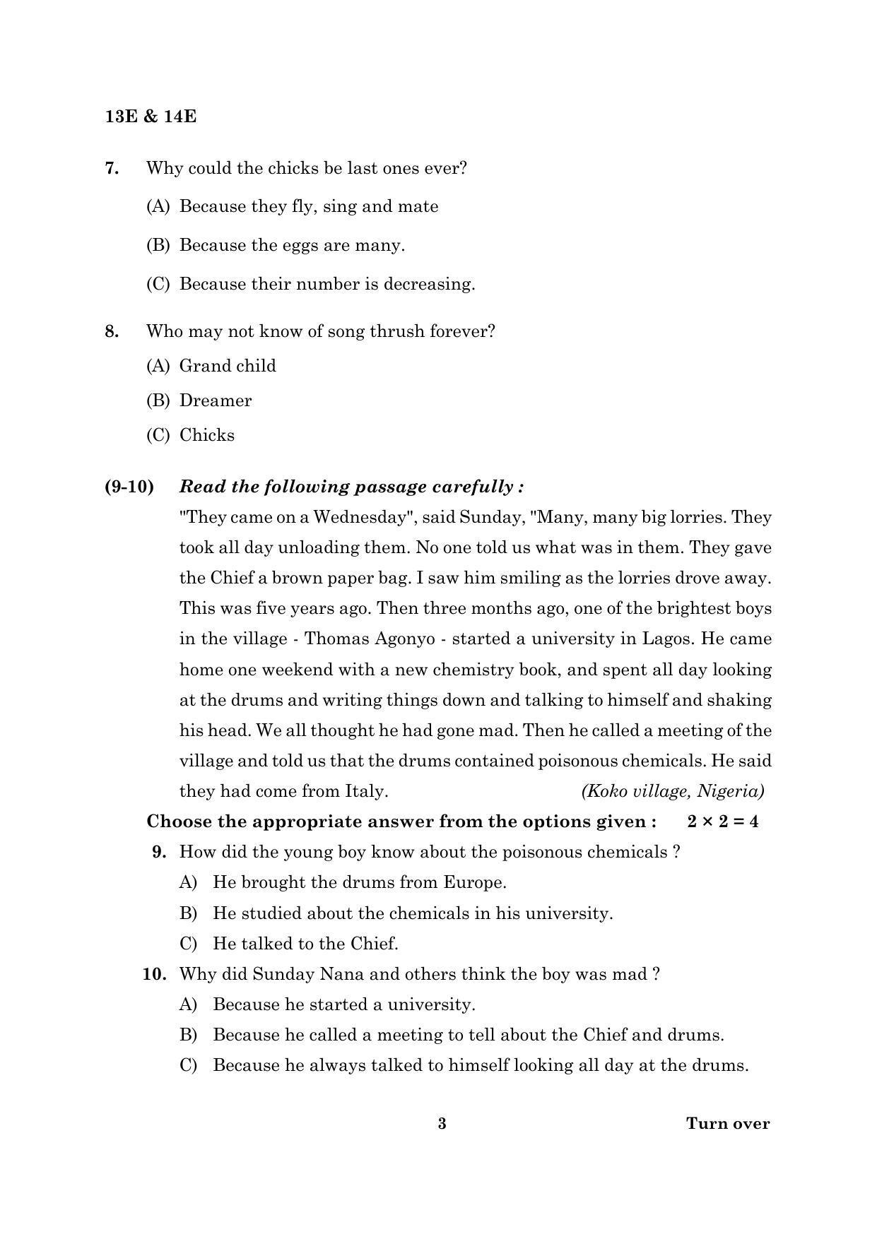 AP Board 10th 3RD LANGUAGE PAPER - I & II ( ENGLISH) Model Paper 2023 - Page 3
