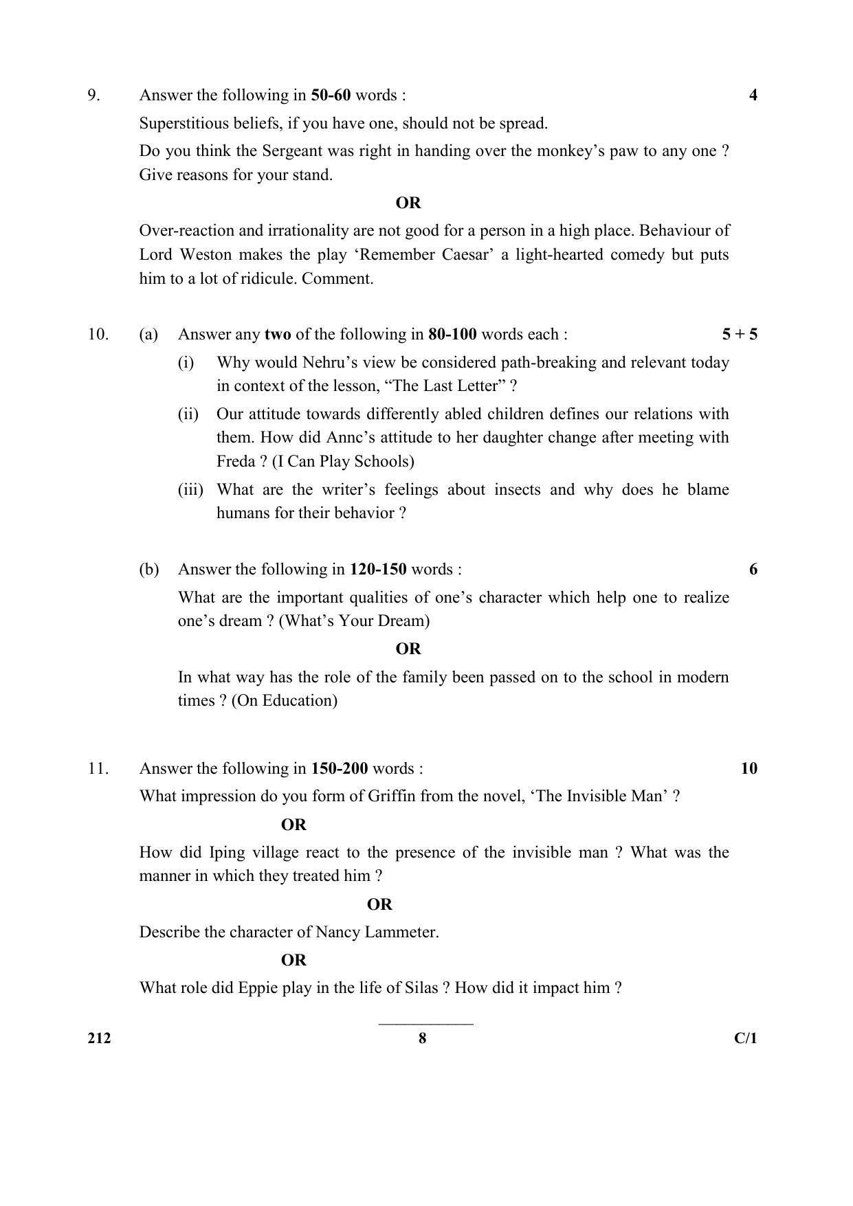 CBSE Class 12 212 (English Elective) 2018 Compartment Question Paper - Page 8