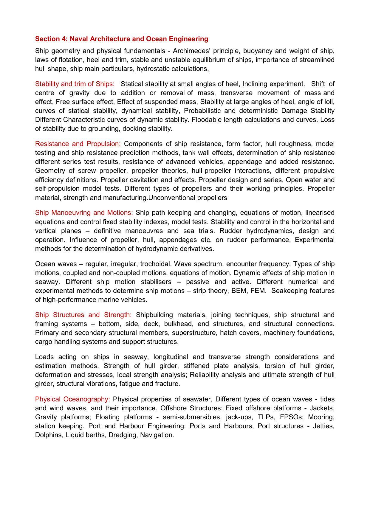 GATE Naval Architecture and Marine Engineering Syllabus - Page 2
