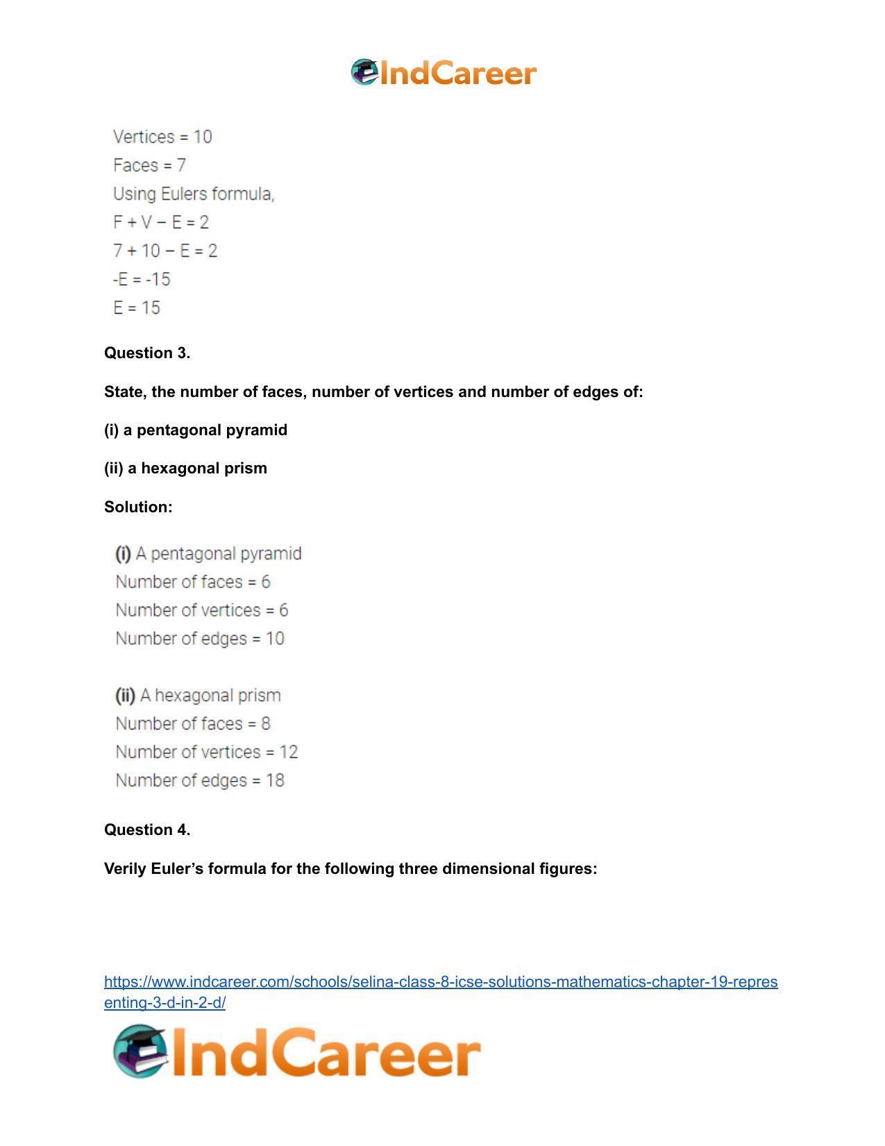 Selina Class 8 ICSE Solutions Mathematics : Chapter 19- Representing 3-D in 2-D - Page 3