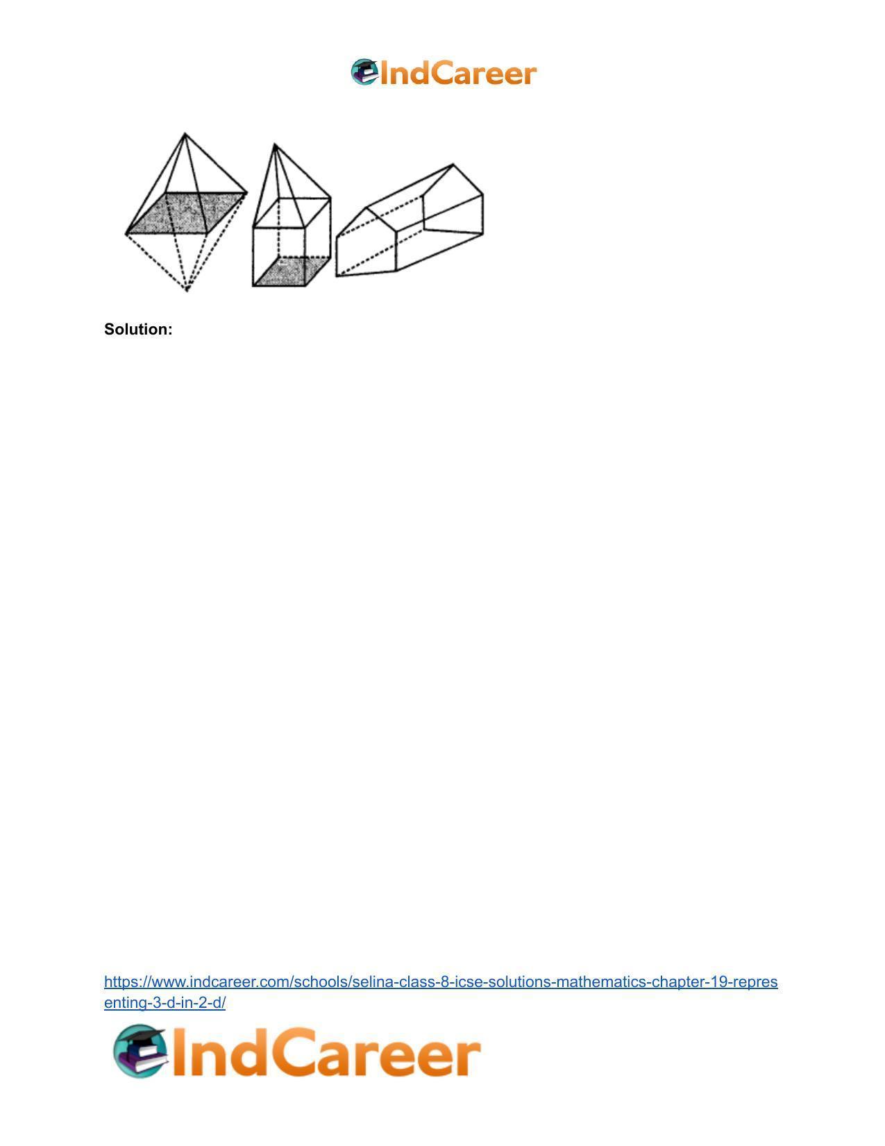 Selina Class 8 ICSE Solutions Mathematics : Chapter 19- Representing 3-D in 2-D - Page 4