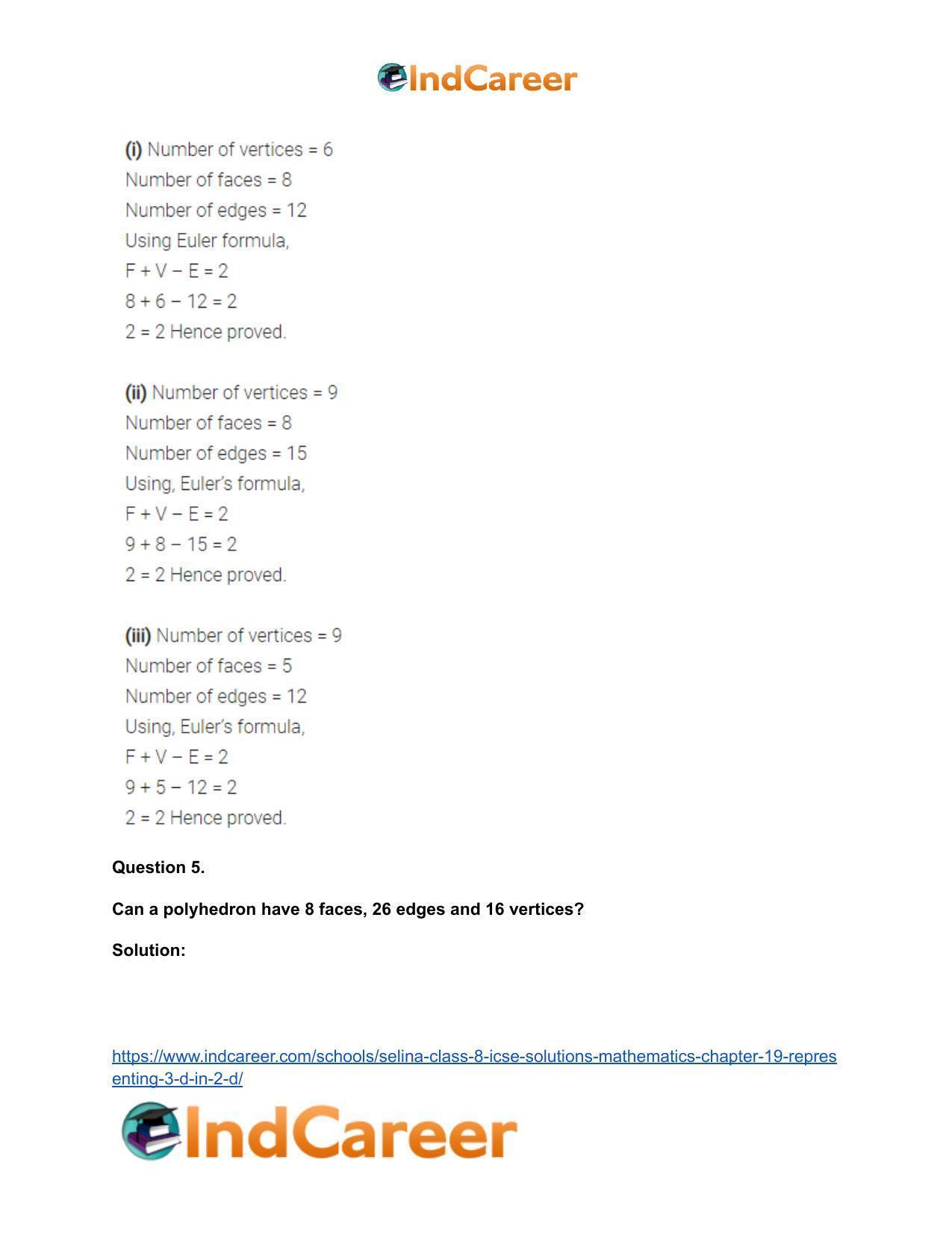 Selina Class 8 ICSE Solutions Mathematics : Chapter 19- Representing 3-D in 2-D - Page 5