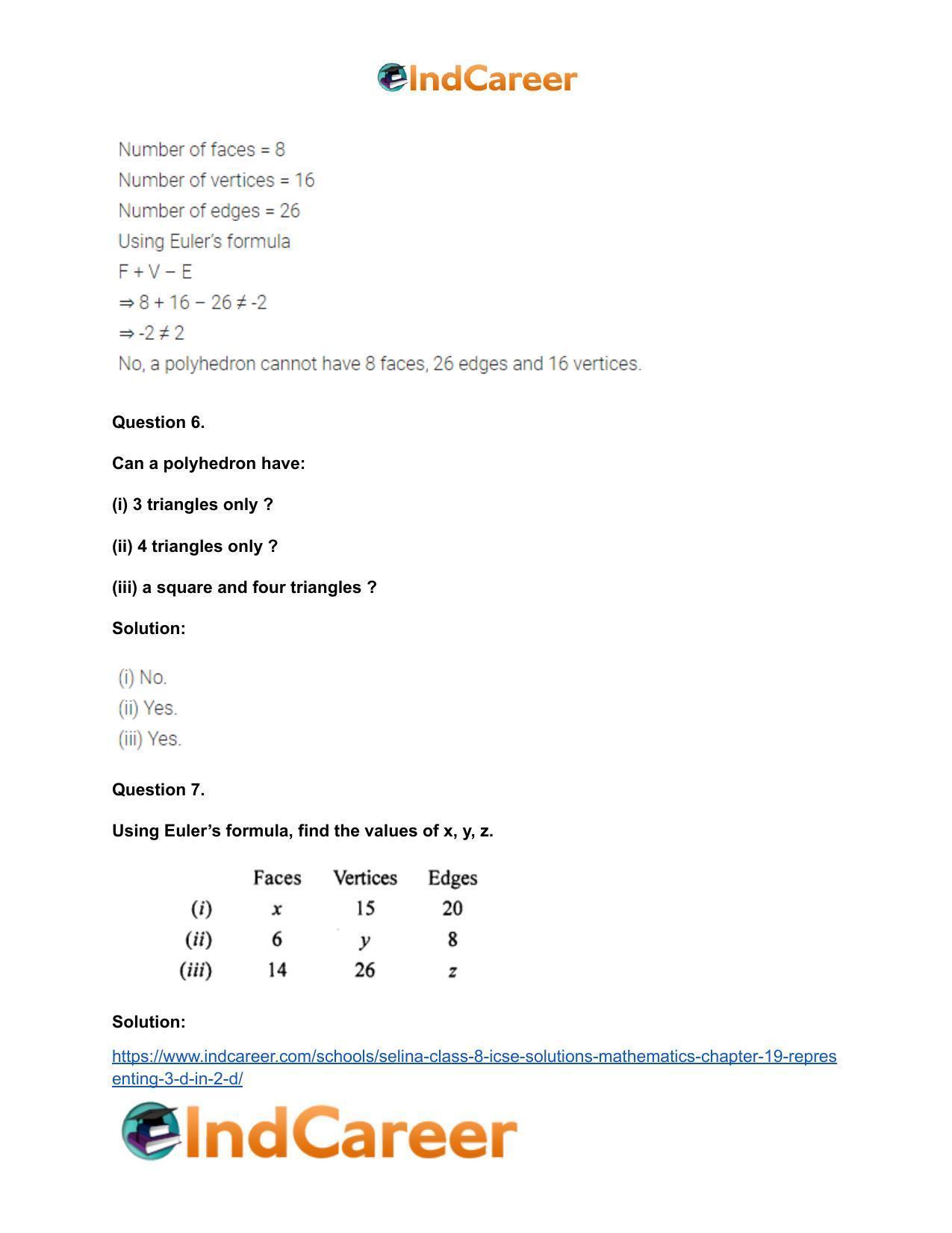 Selina Class 8 ICSE Solutions Mathematics : Chapter 19- Representing 3-D in 2-D - Page 6